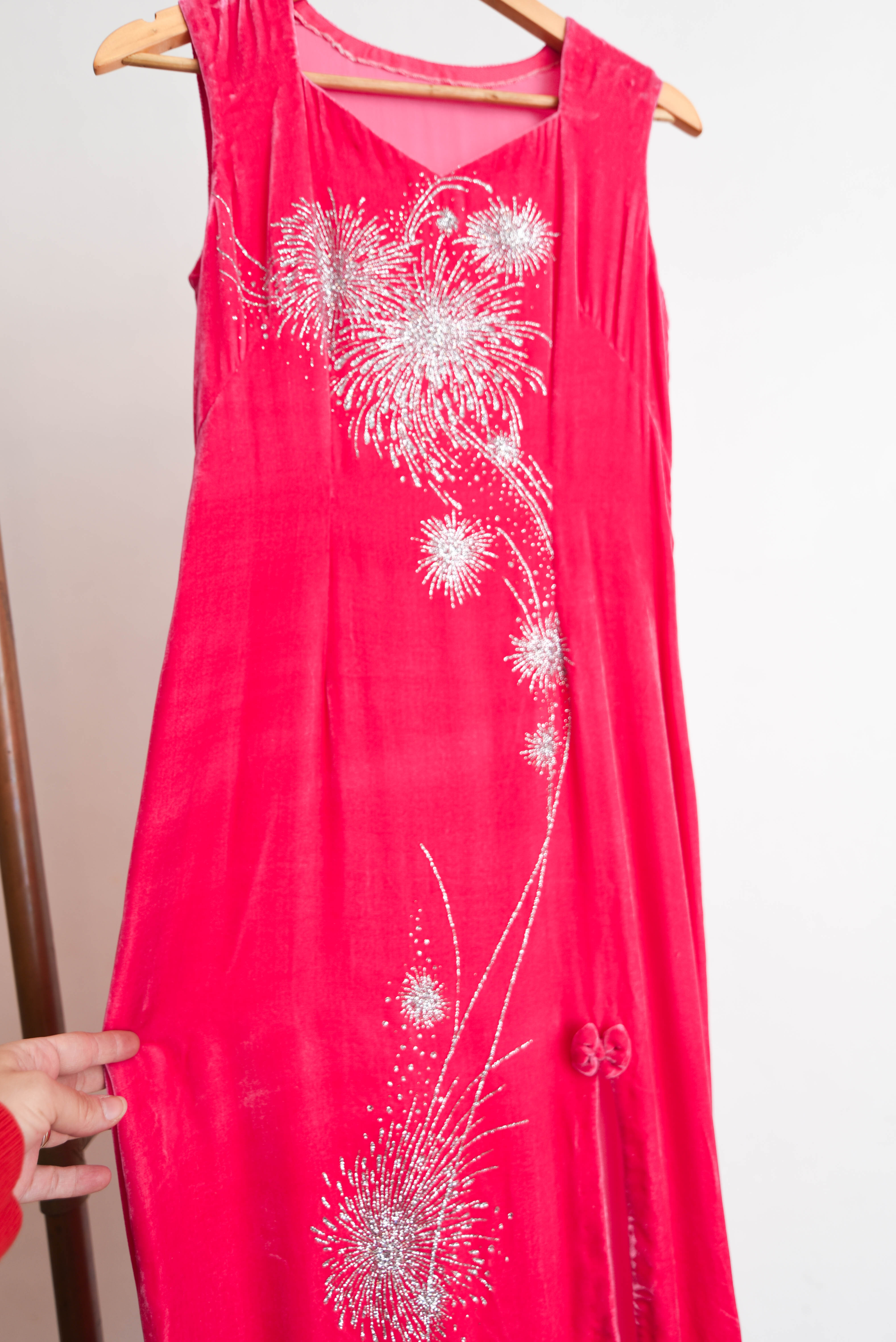 Vestido fucsia vintage 60s