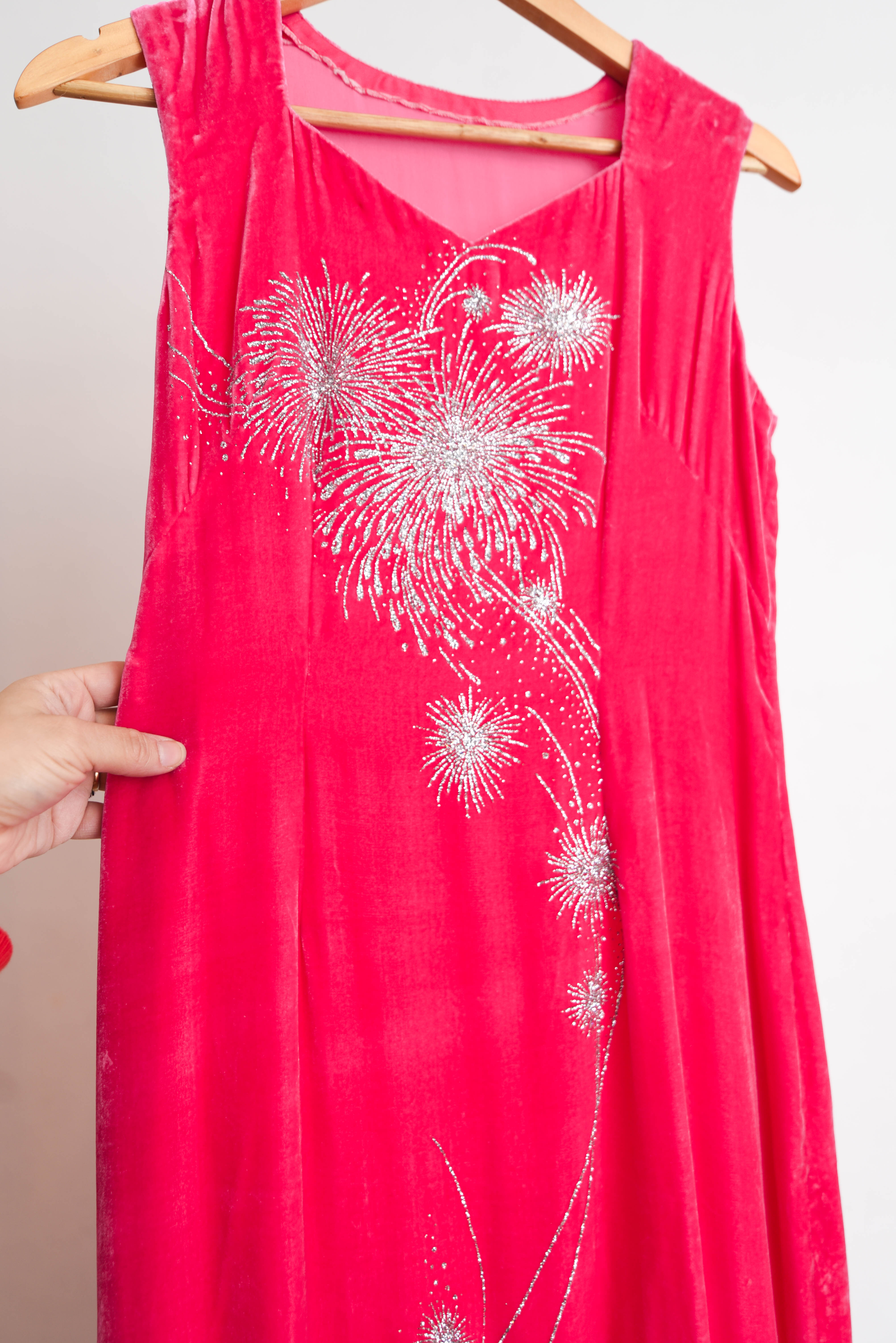 Vestido fucsia vintage 60s