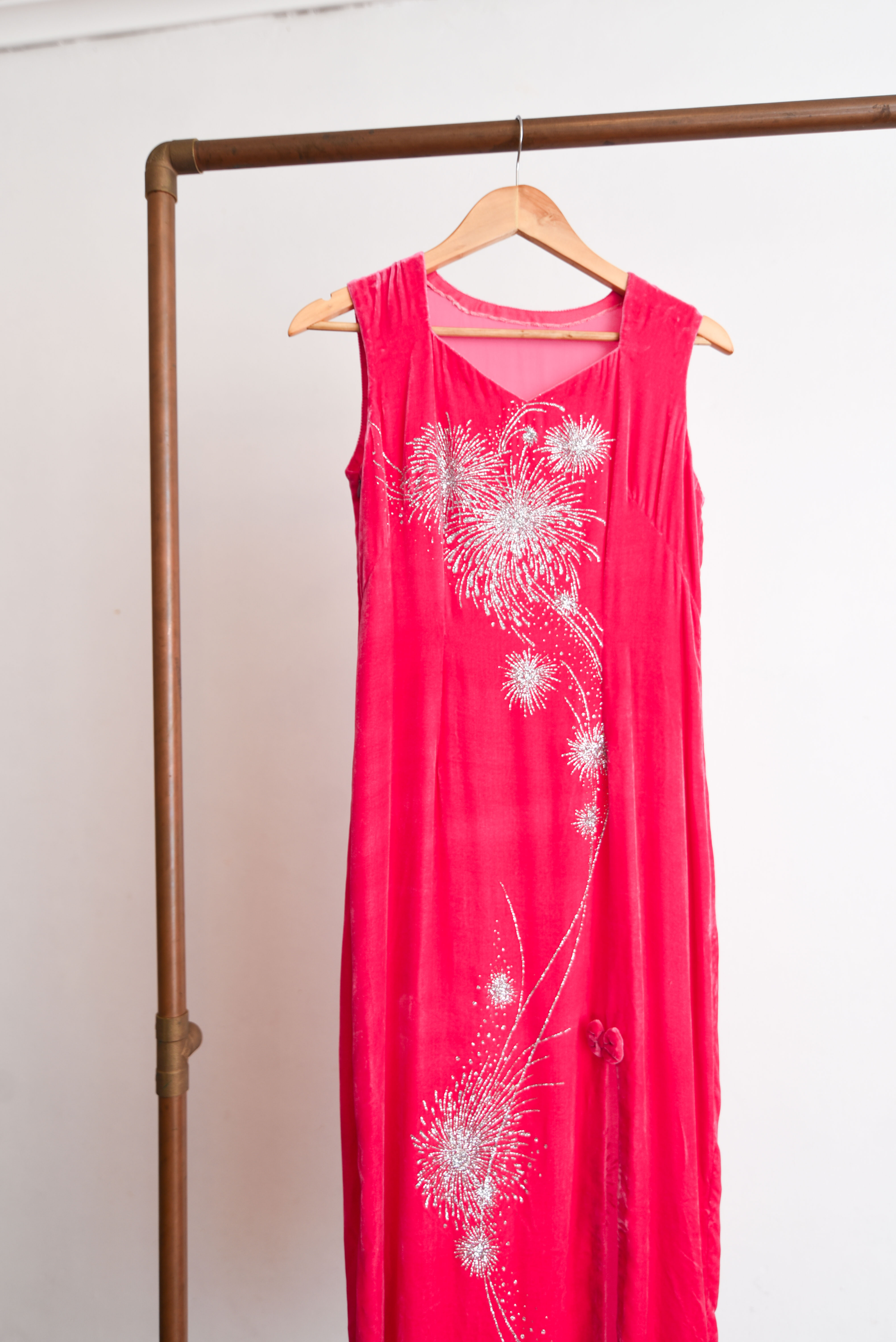 Vestido fucsia vintage 60s