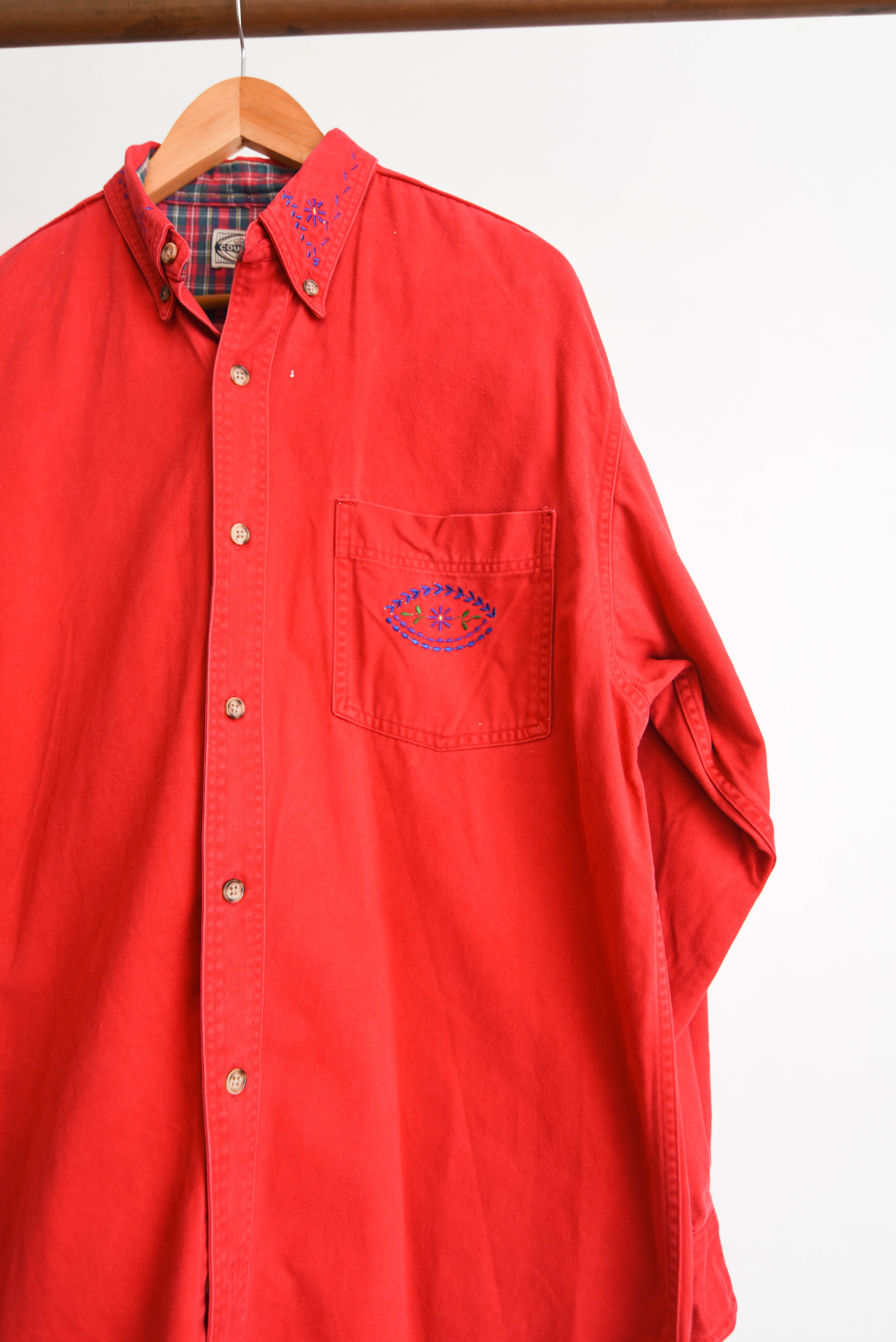 Camisa roja denim 90s