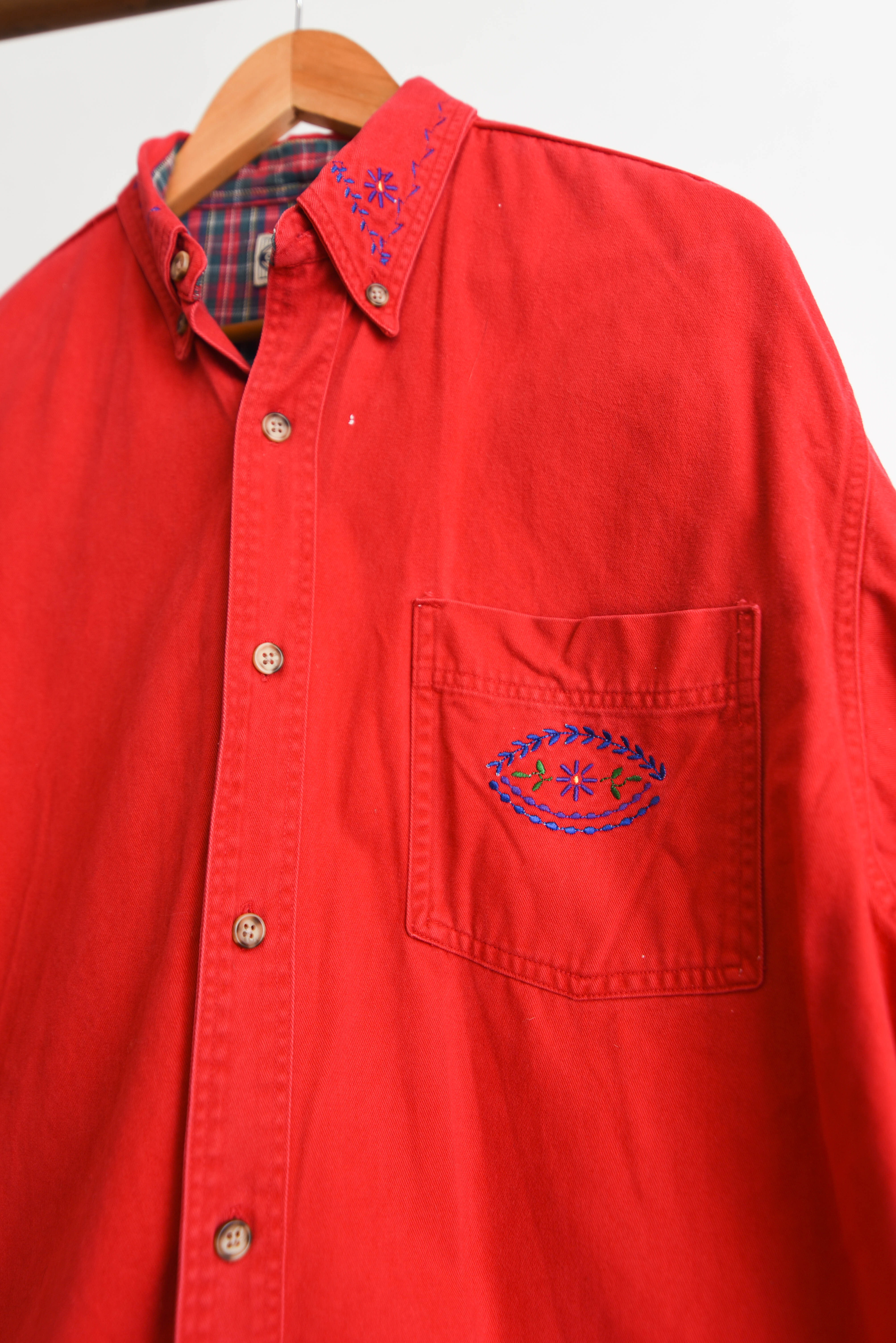 Camisa roja denim 90s