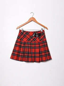 Mini falda tartán red