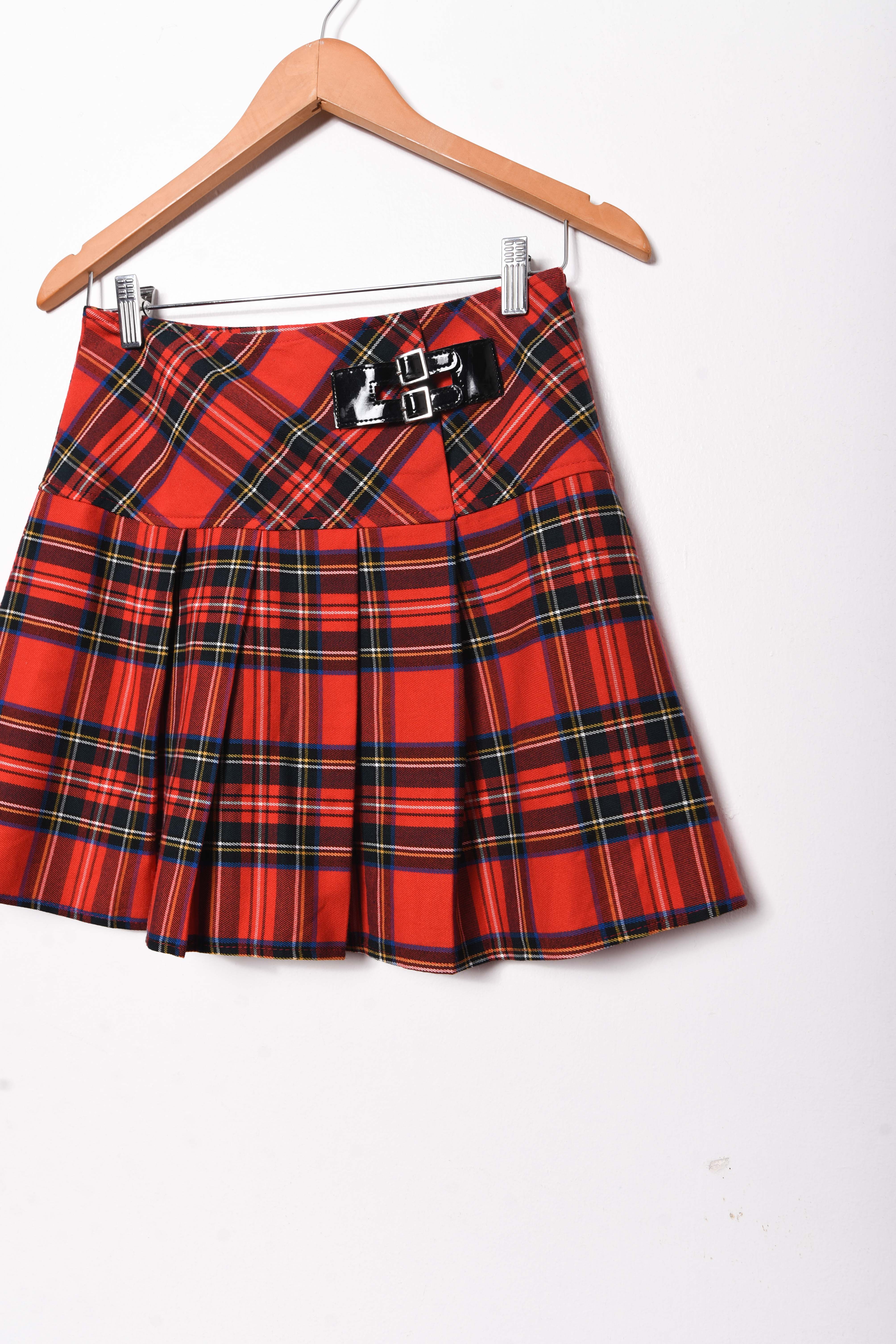 Mini falda tartán red