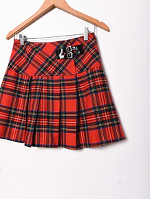 Mini falda tartán red