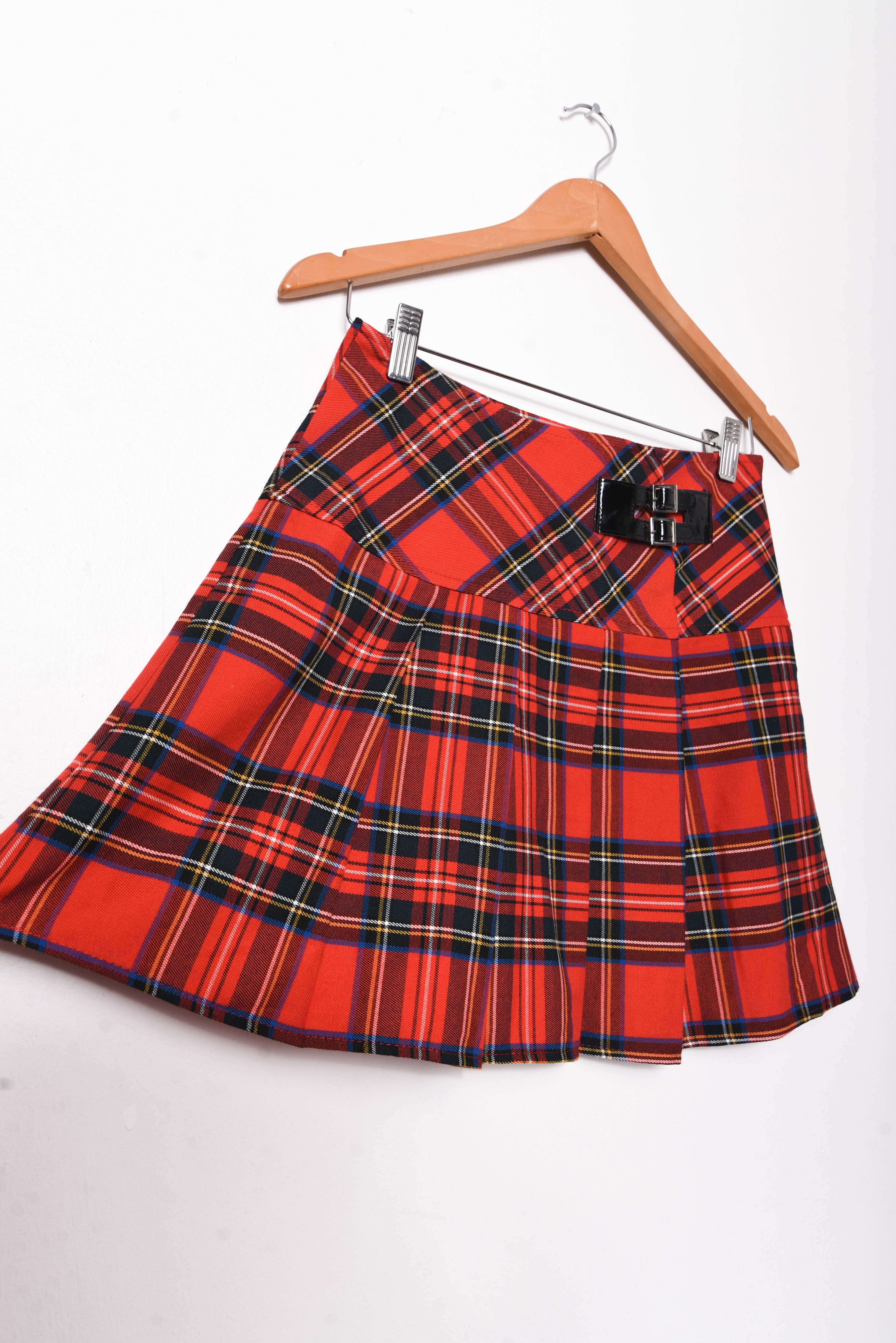 Mini falda tartán red