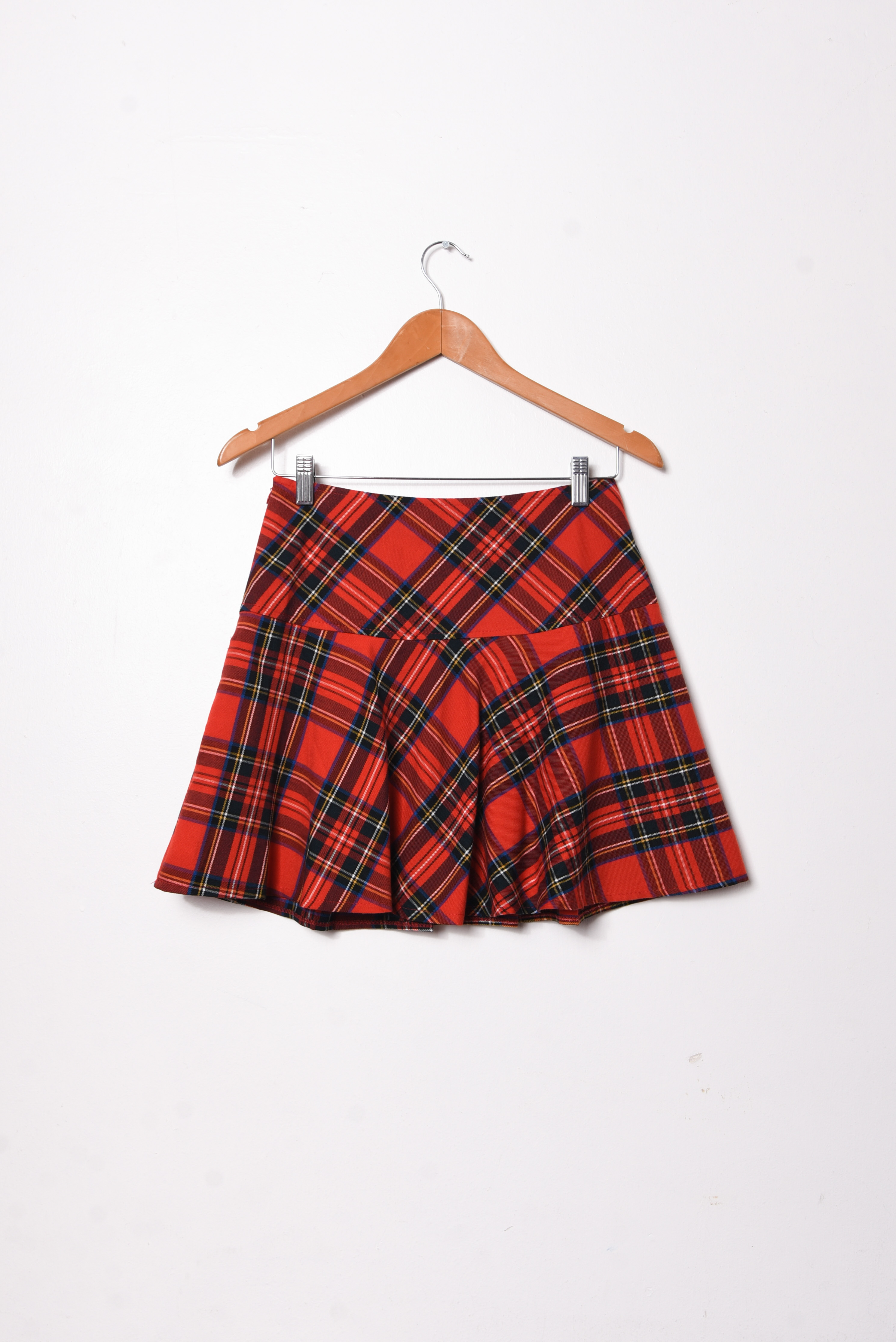 Mini falda tartán red