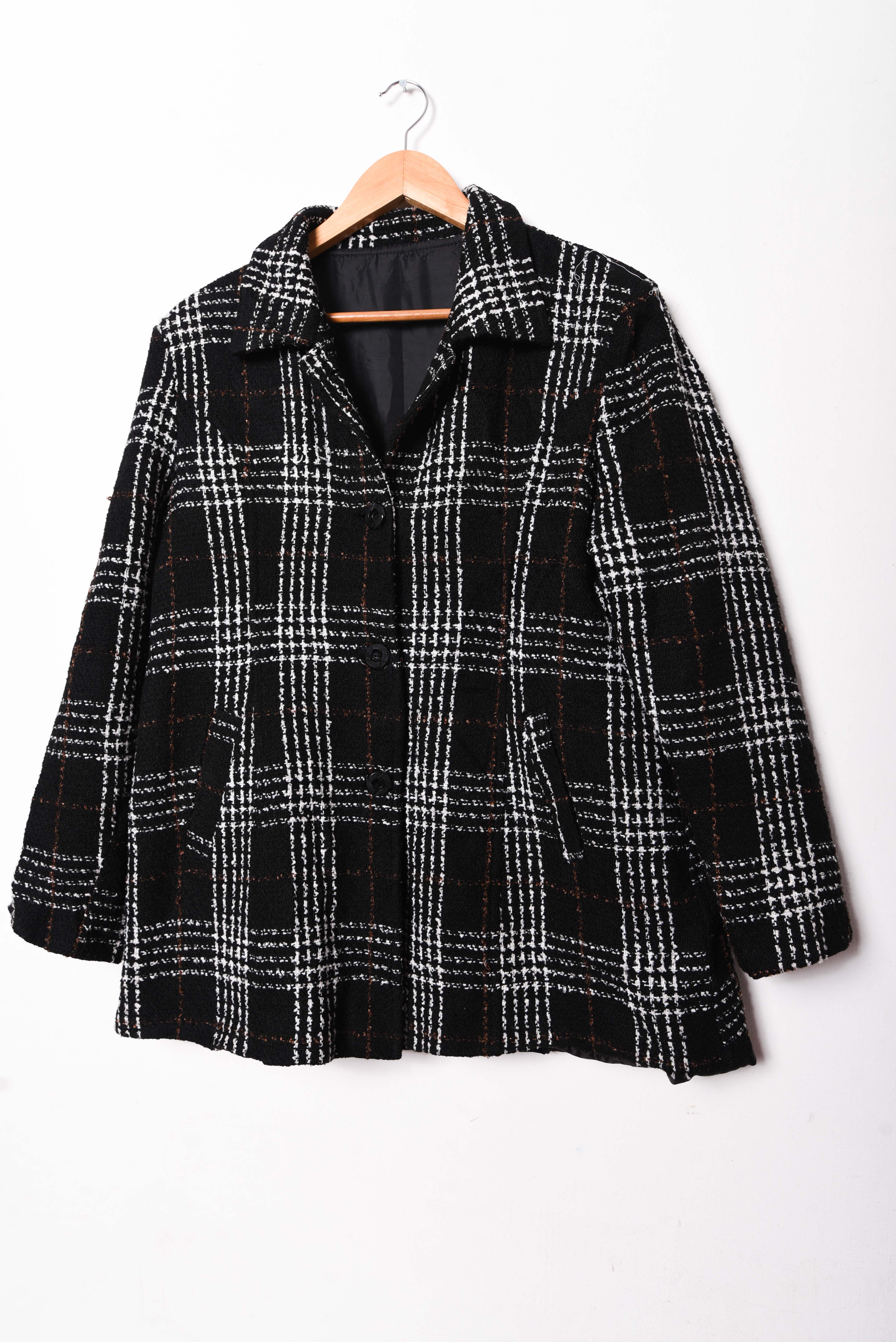 Chaqueta negra tartán 