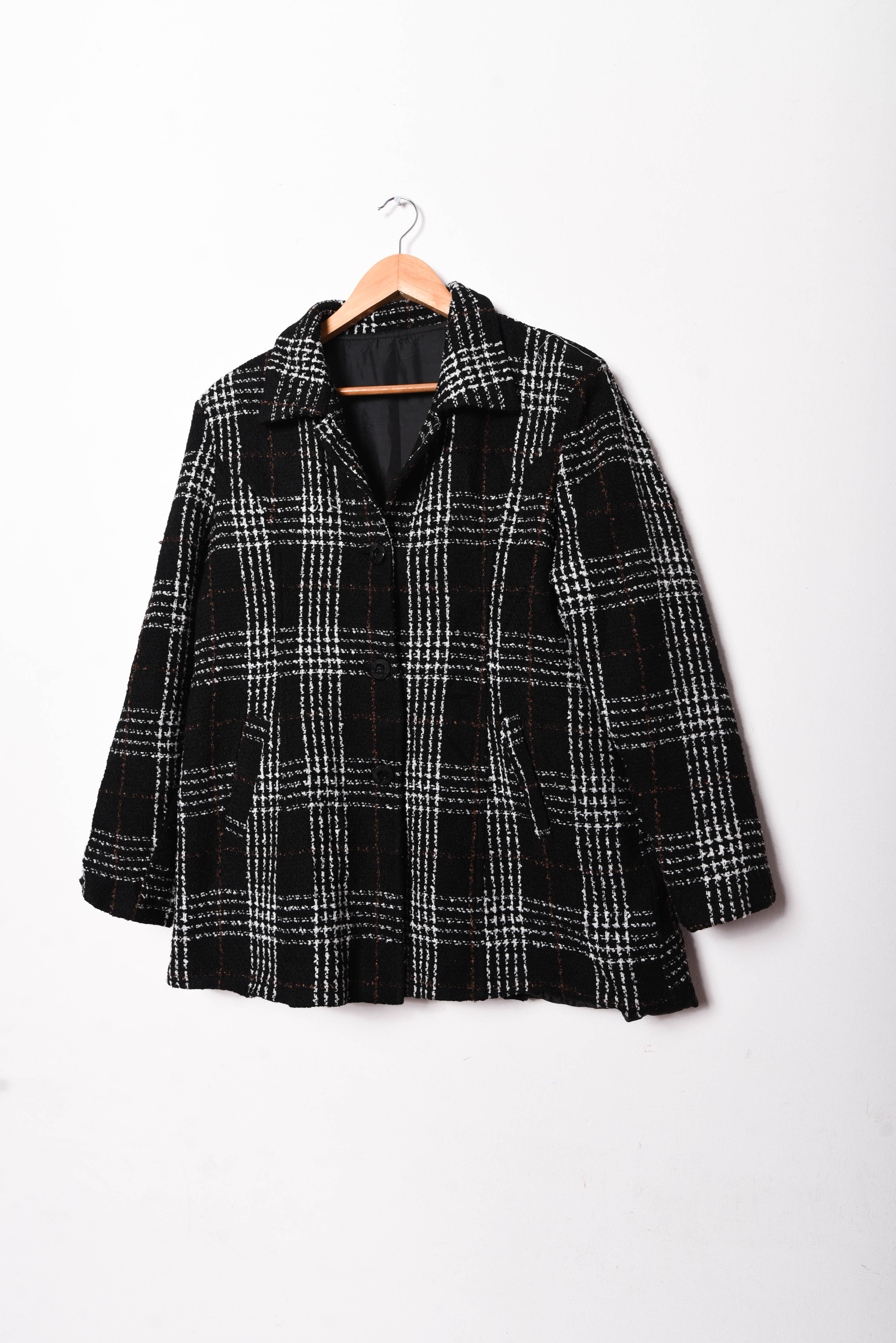 Chaqueta negra tartán 