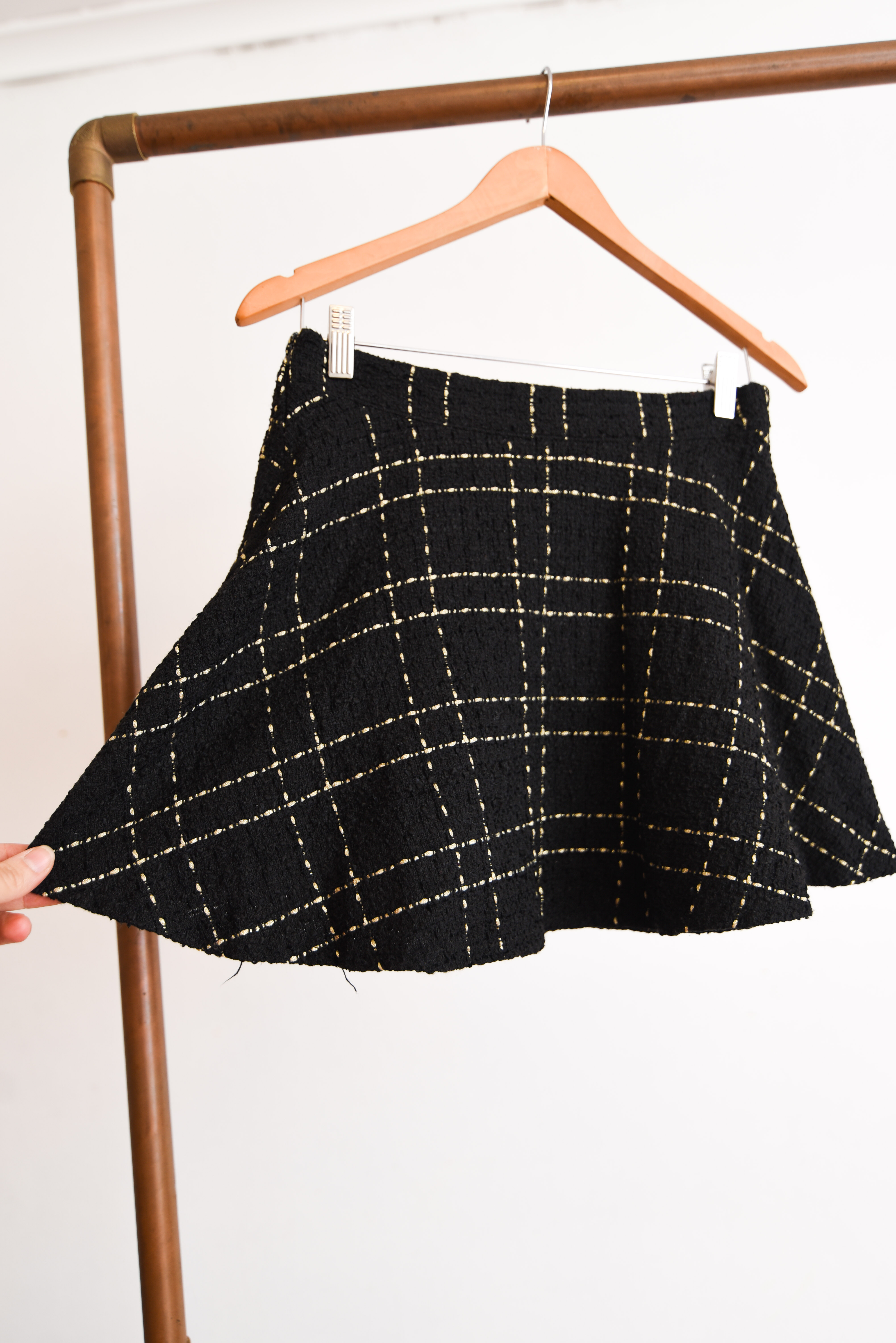 Mini falda tweed grilla