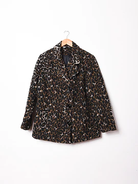 Abrigo animal print botones