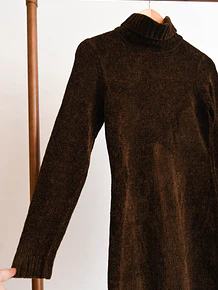 Vestido 90s café chenille