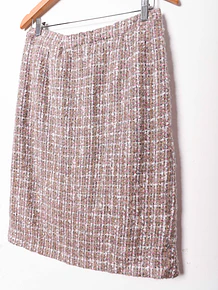 Falda gris perla cuadrillé