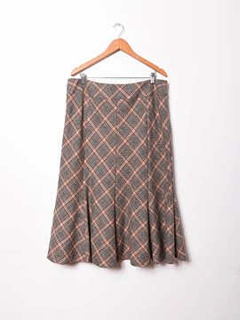Maxi falda tartán lana