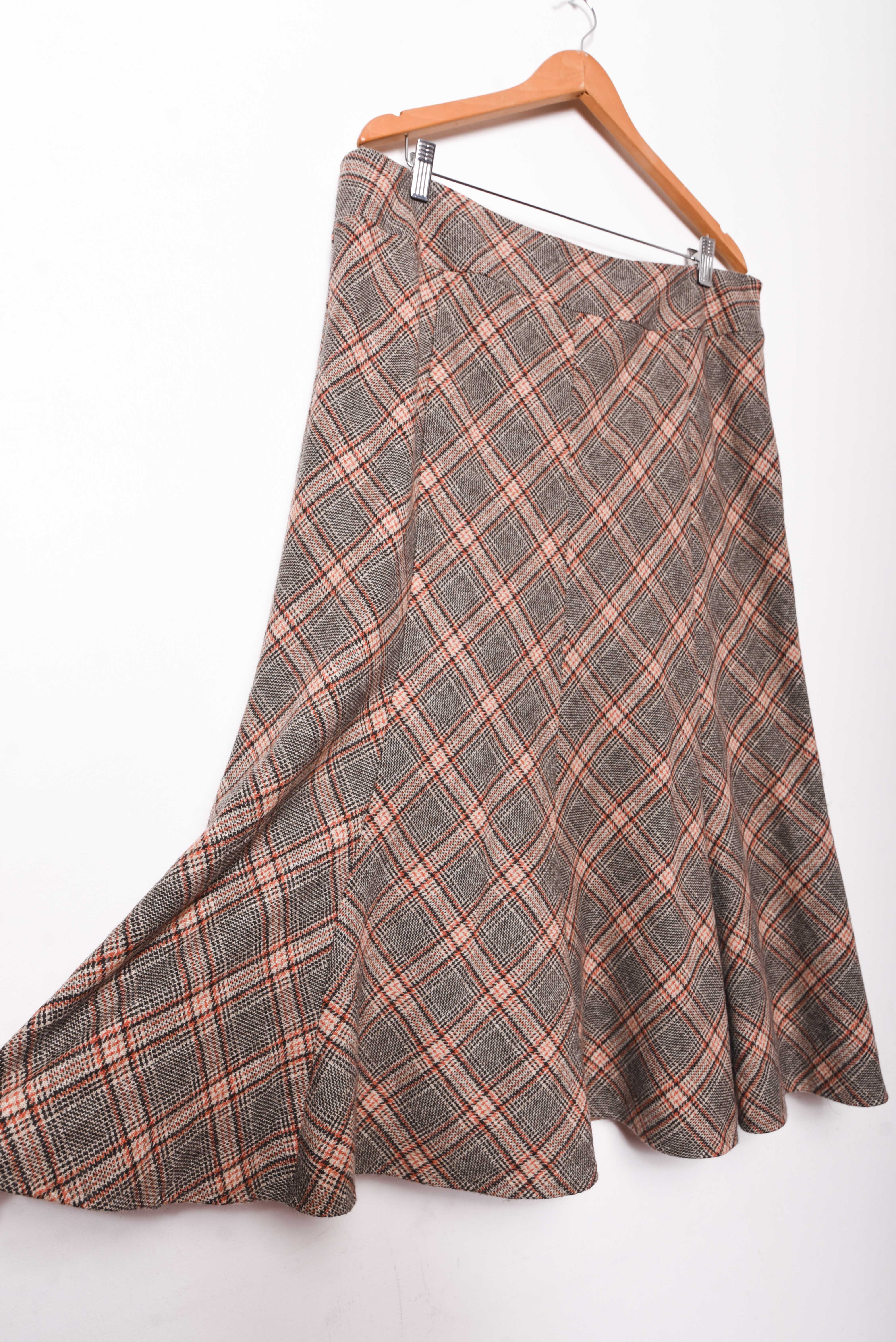 Maxi falda tartán lana