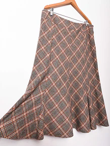 Maxi falda tartán lana
