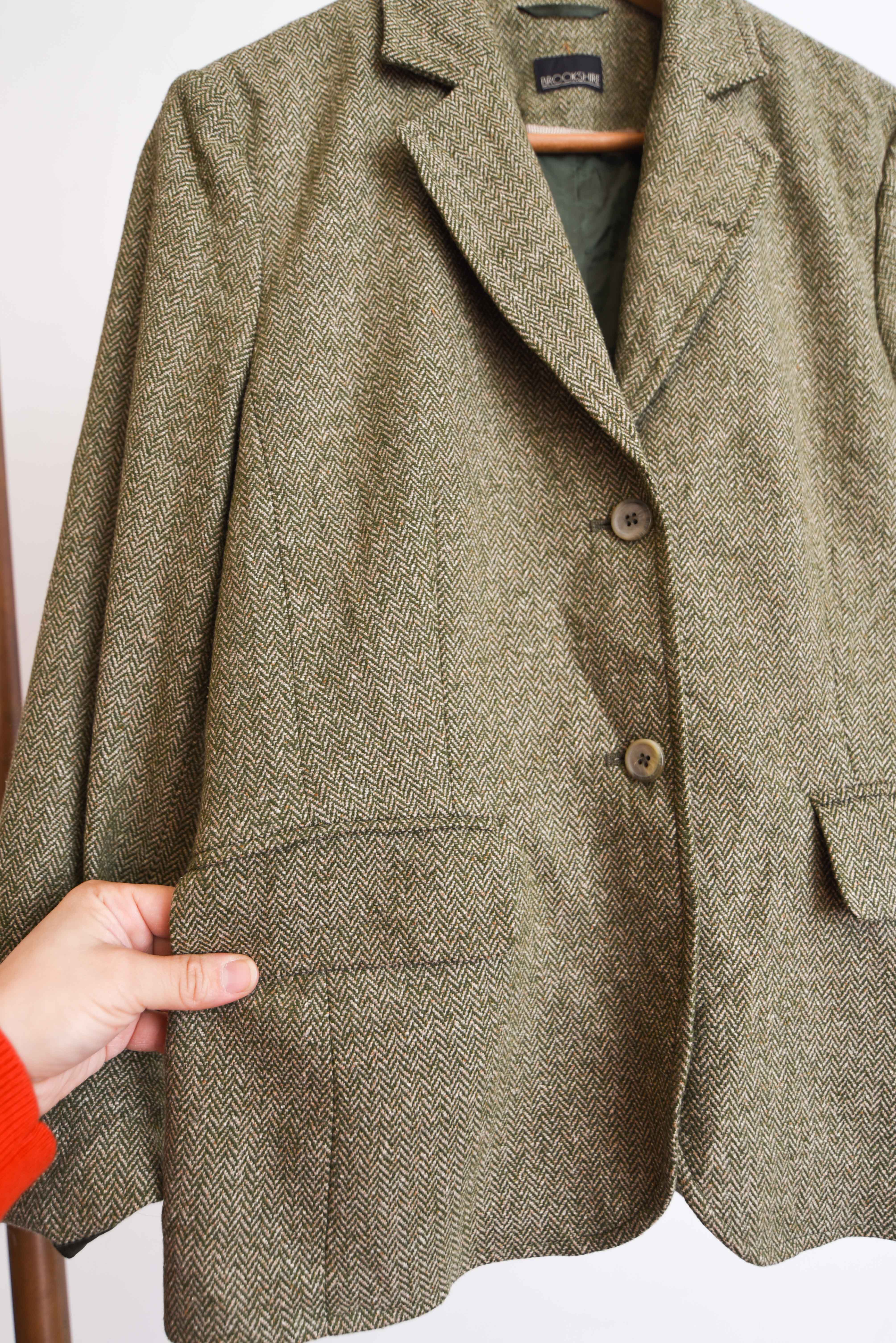 Blazer verde espiga