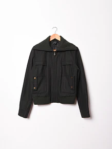 Chaqueta lana dark green