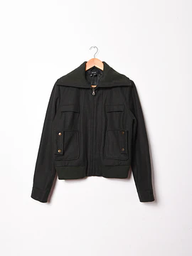 Chaqueta lana dark green