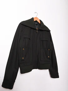 Chaqueta lana dark green