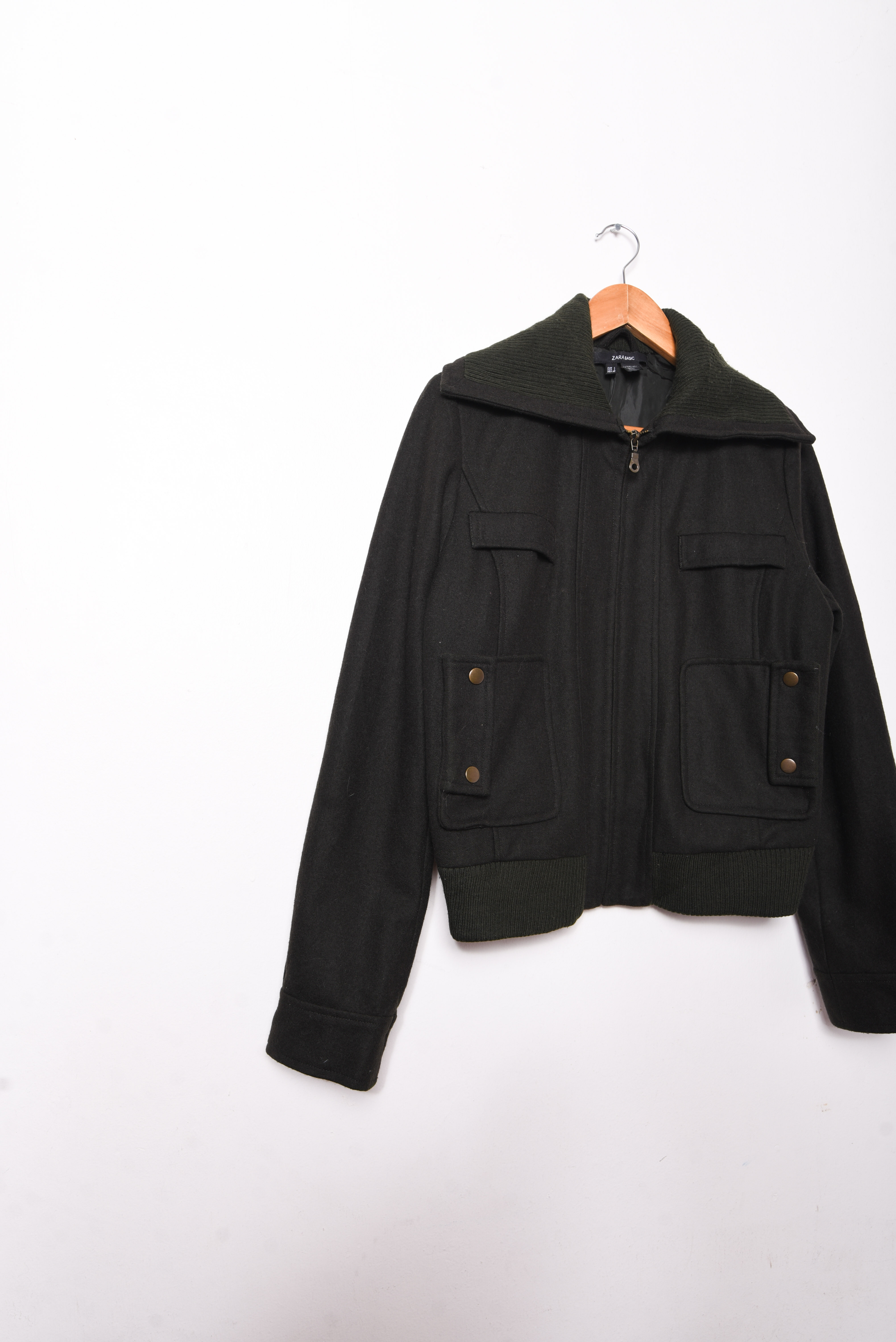 Chaqueta lana dark green