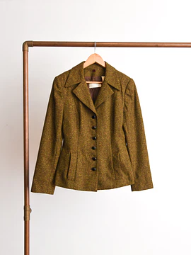 Chaqueta verde lana y seda vntg