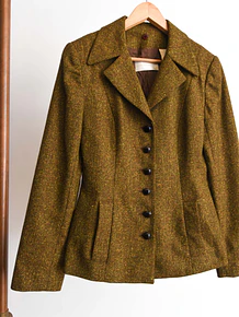 Chaqueta verde lana y seda vntg