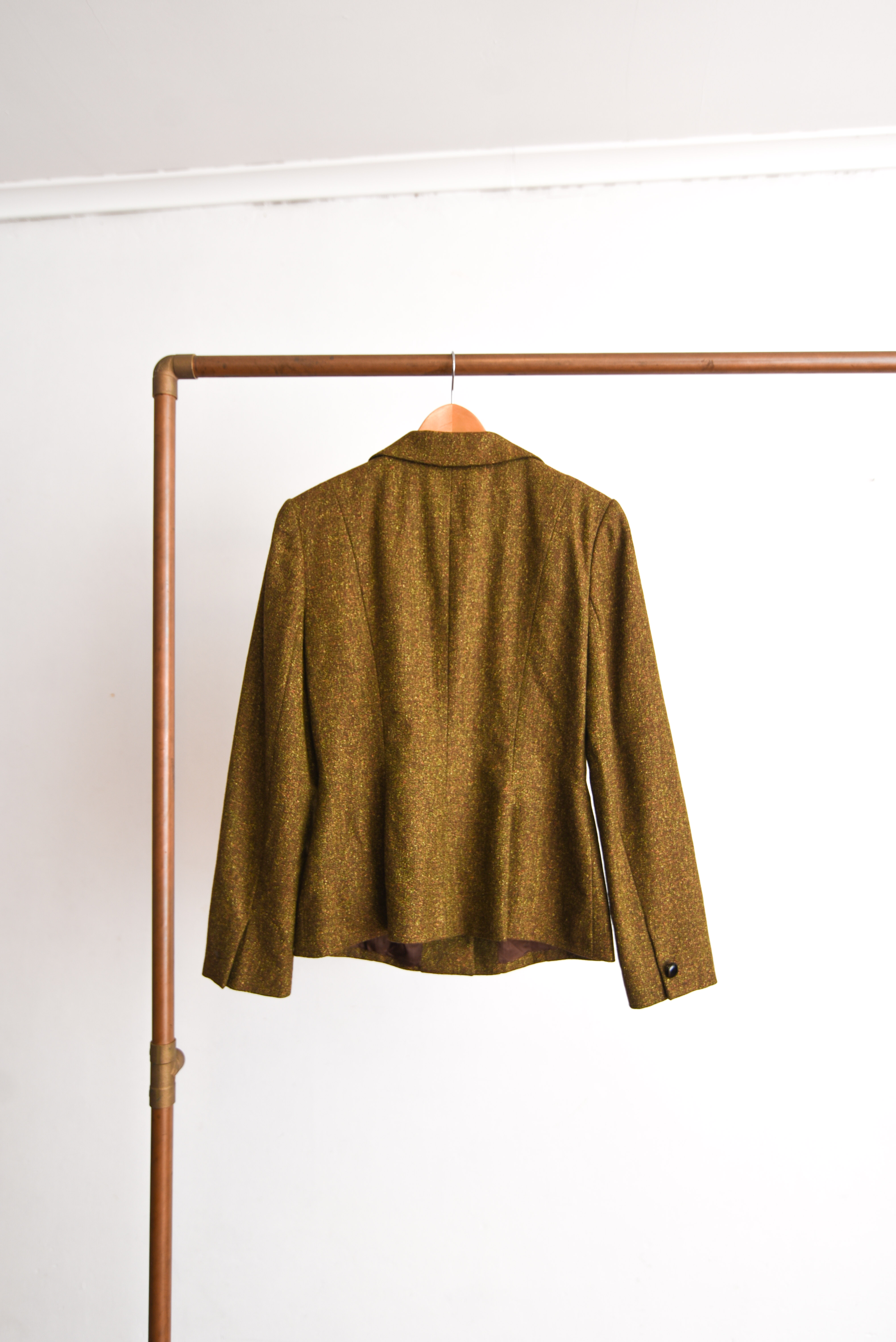 Chaqueta verde lana y seda vntg
