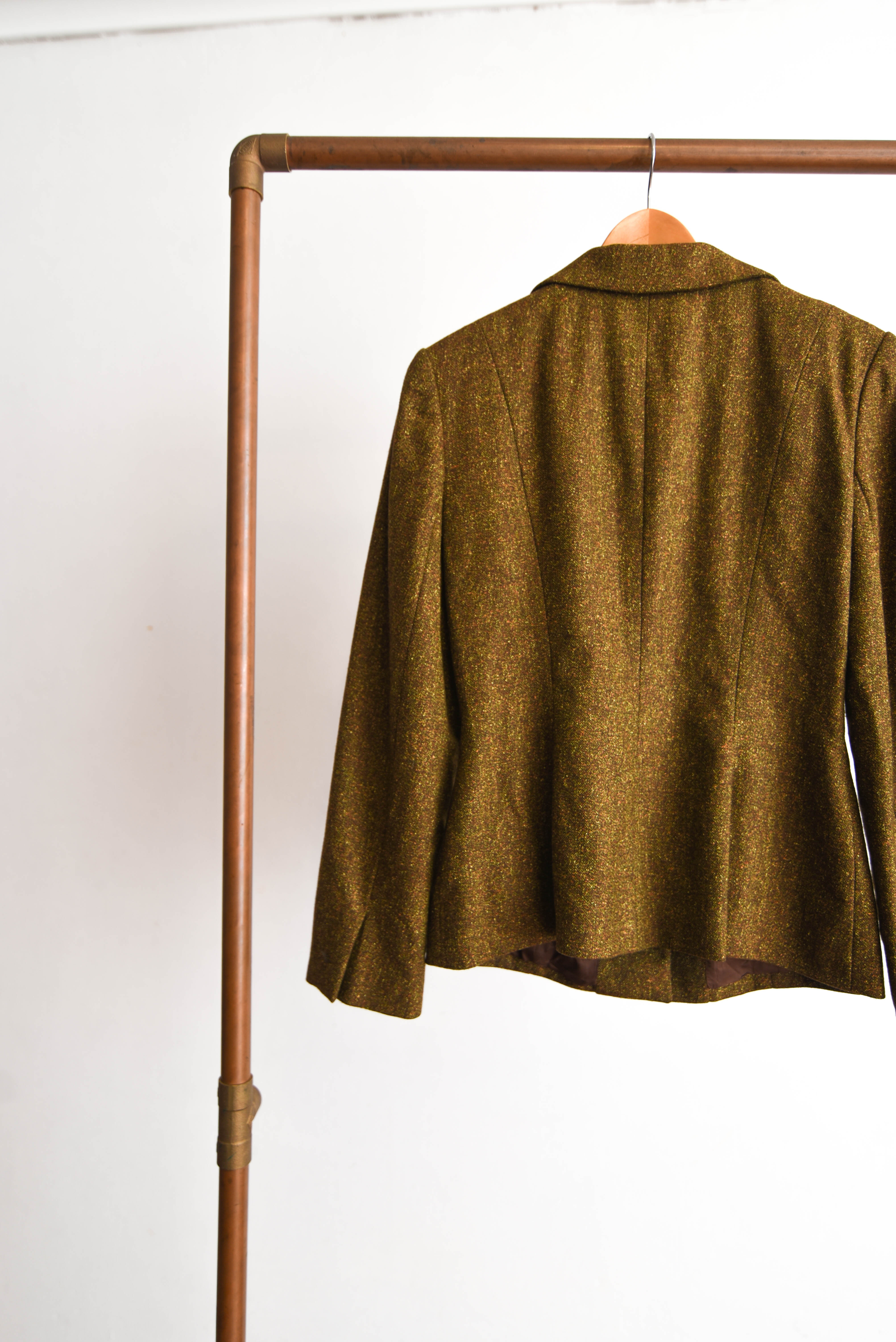 Chaqueta verde lana y seda vntg