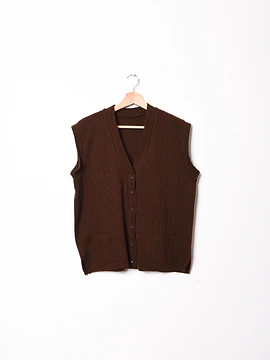 Sweater vest café trenzado vintage