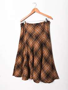 Maxi falda café tartán vintage