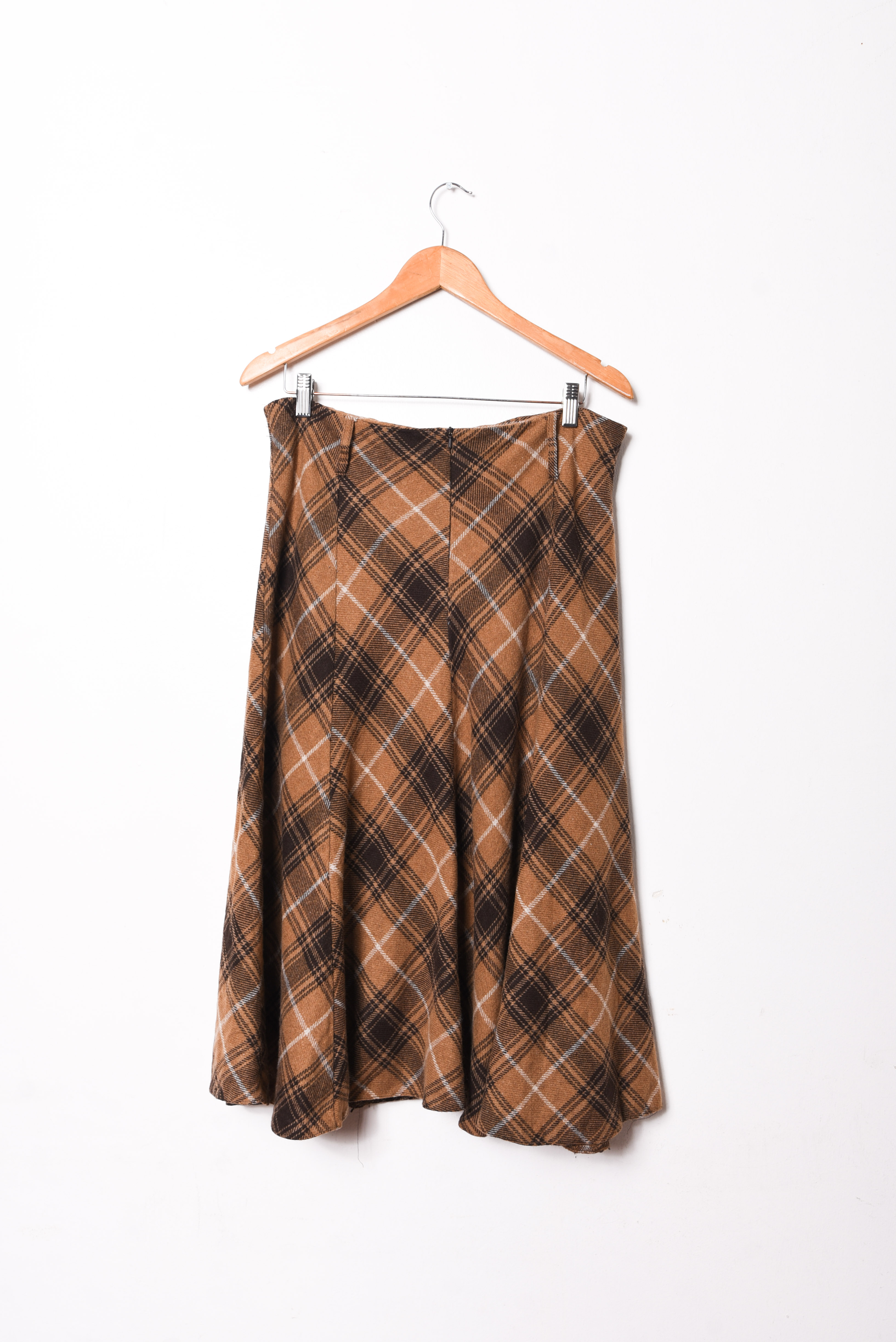Maxi falda café tartán vintage