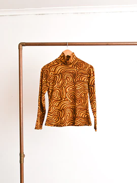 Beatle camel wavy print