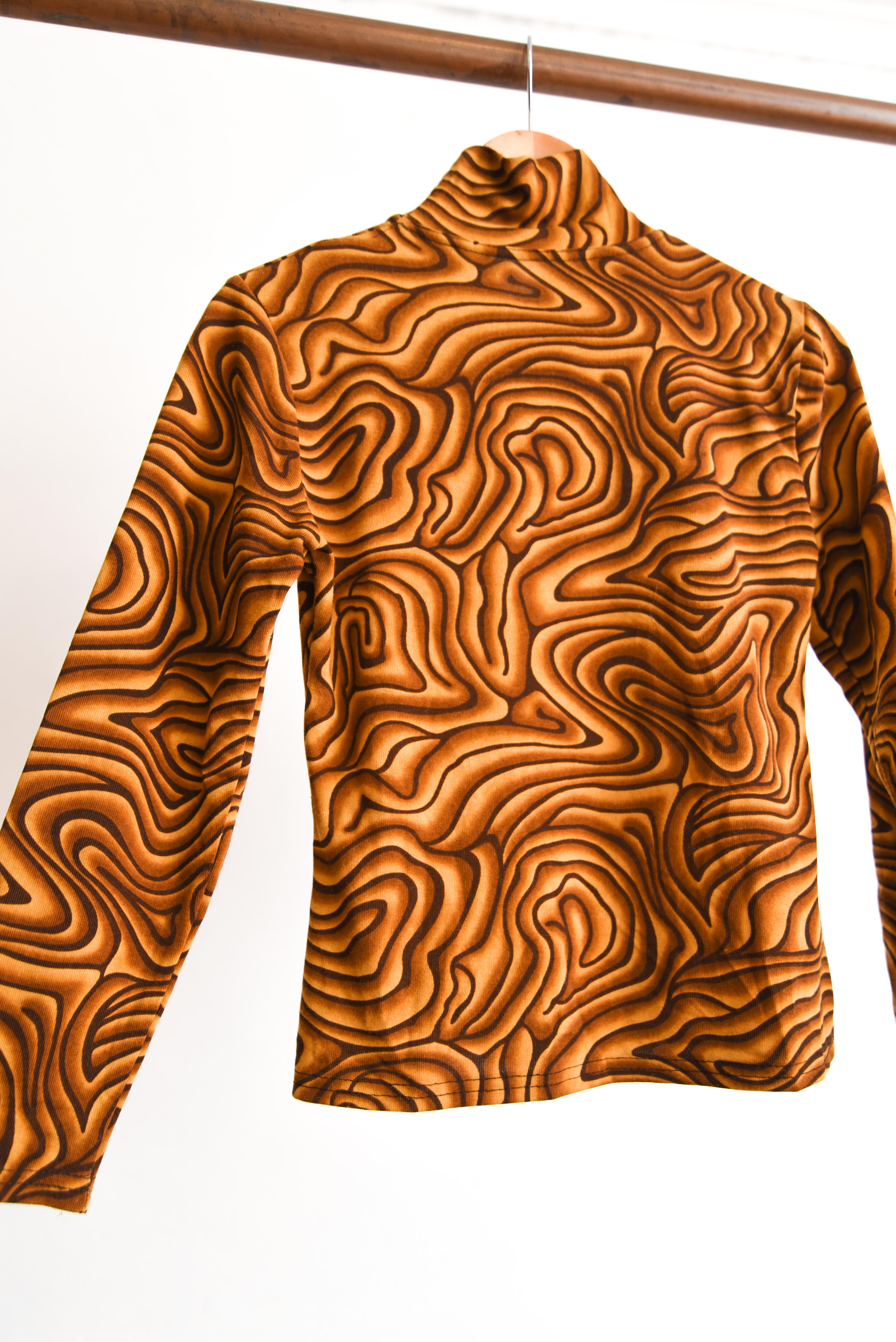 Beatle camel wavy print
