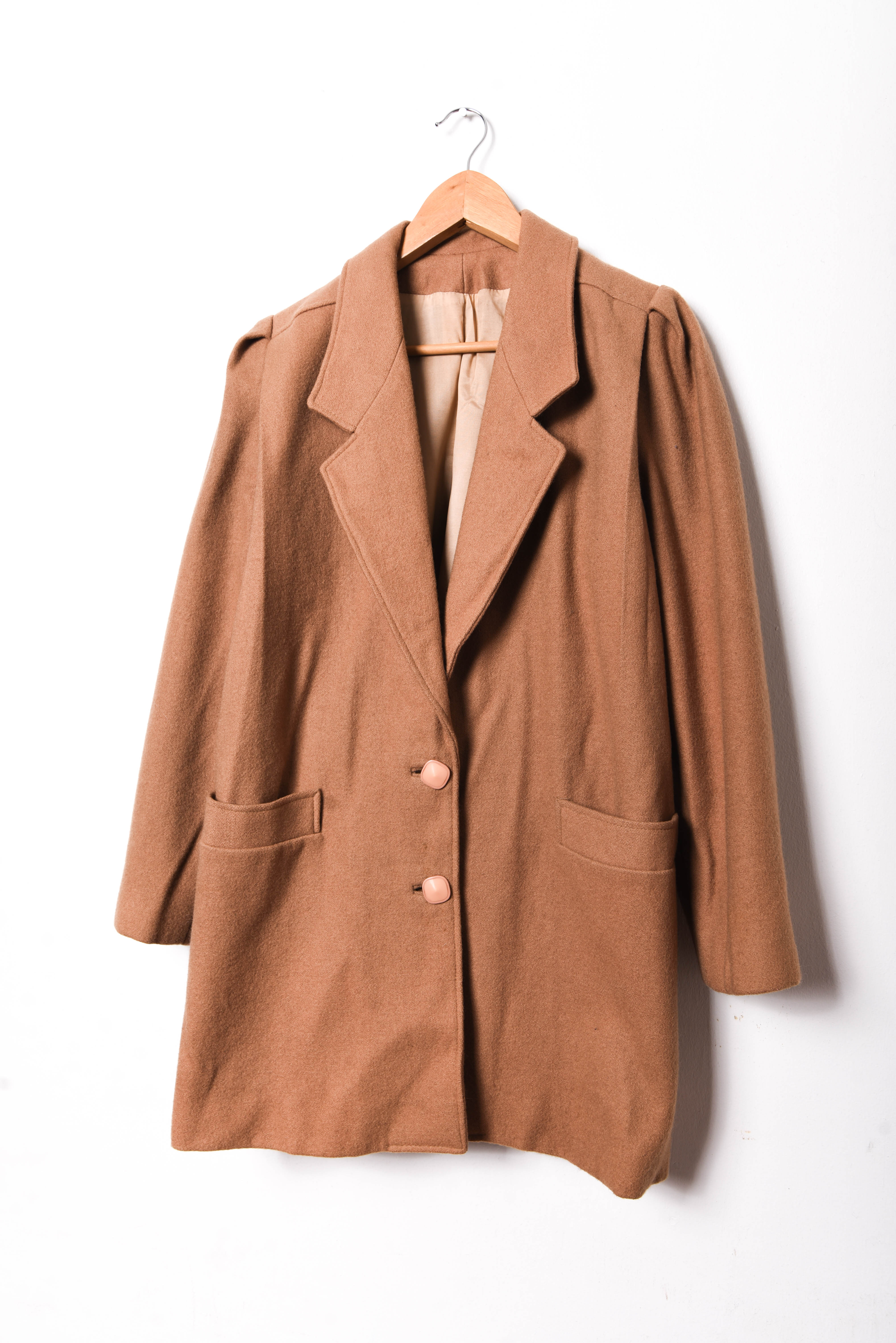 Abrigo camel lana vintage made in Chile