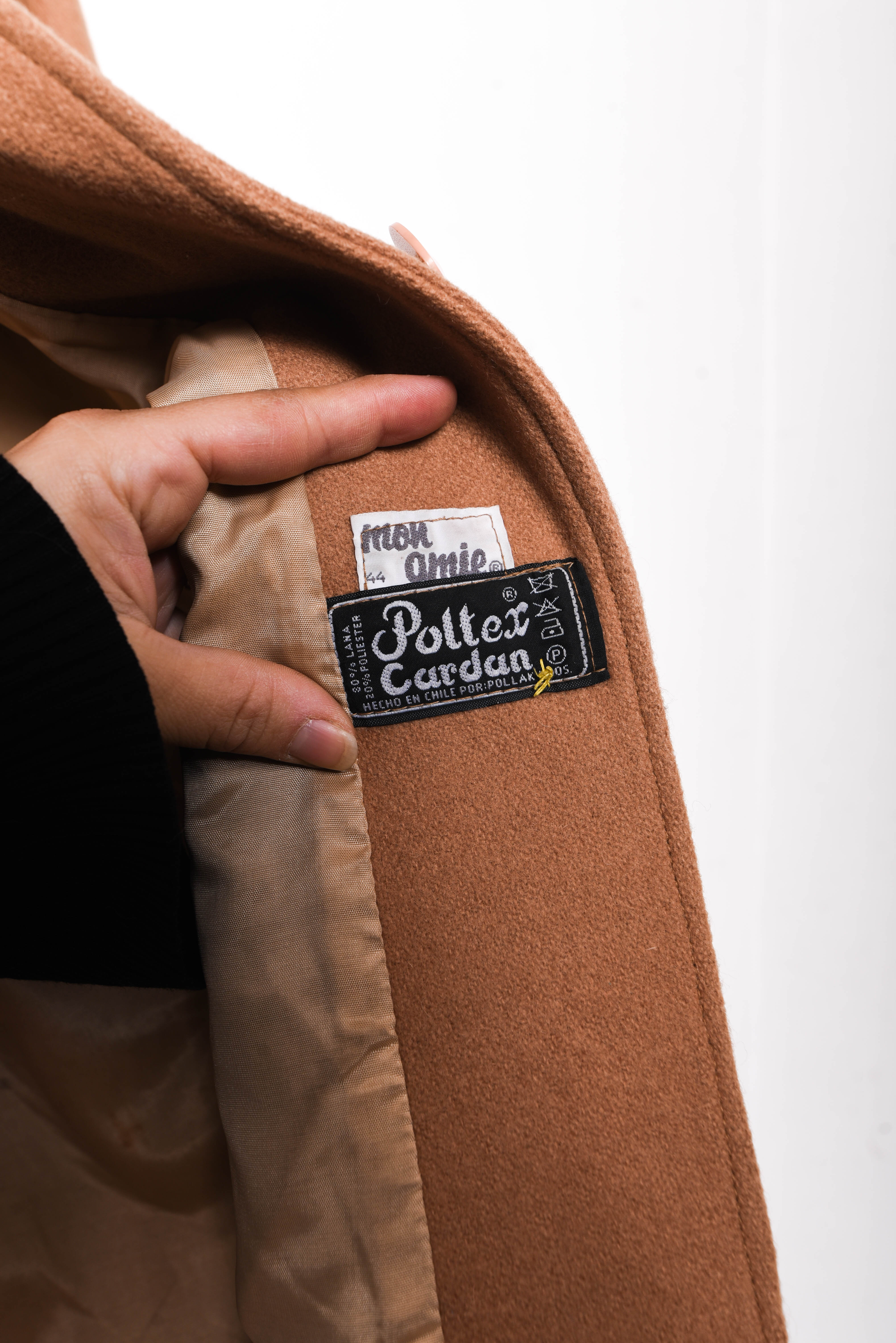 Abrigo camel lana vintage made in Chile