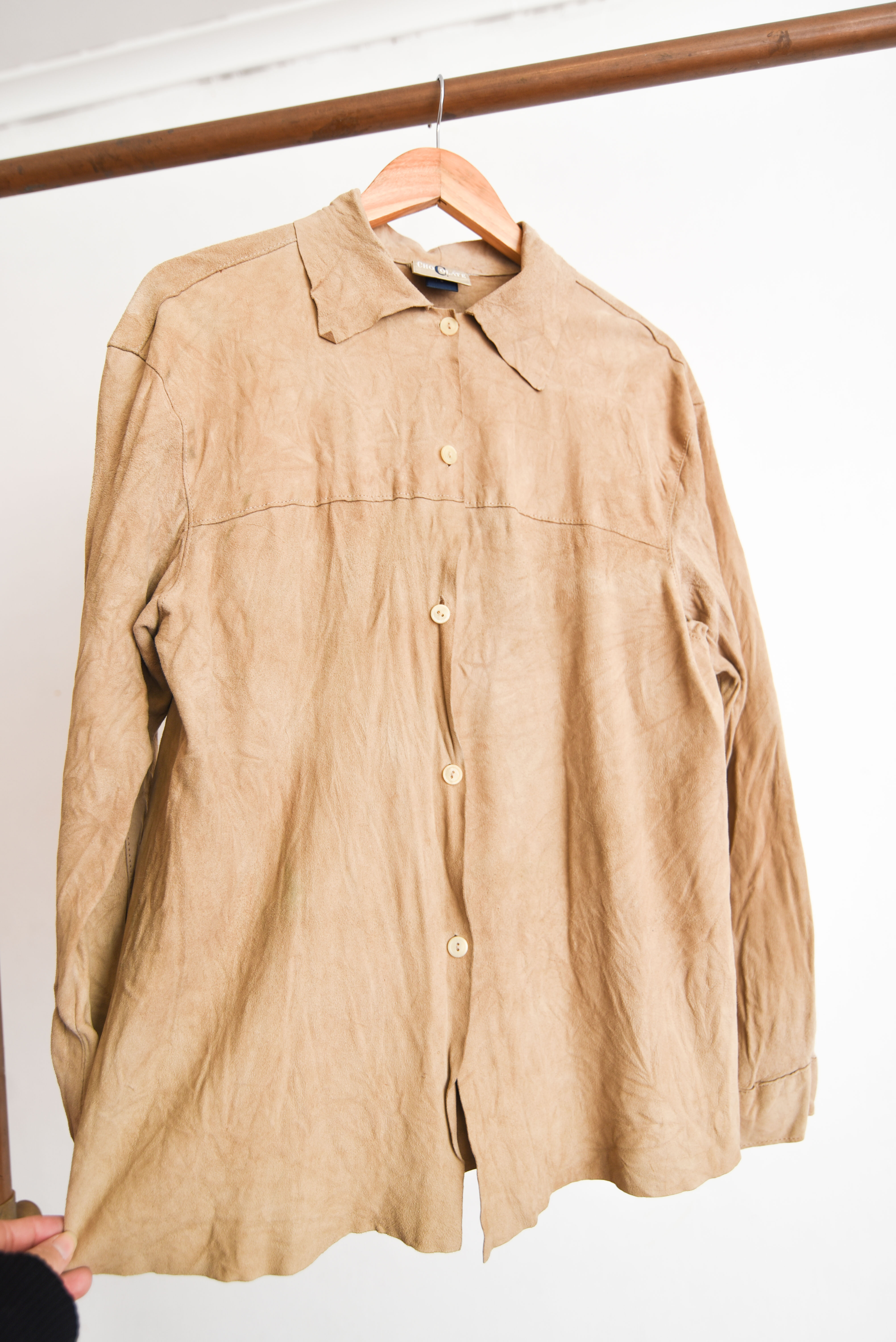 Camisa café gamuza