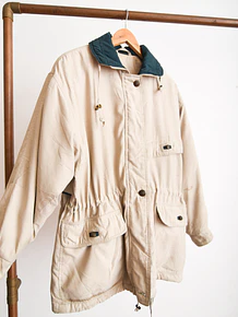 Parka beige y verde 90s