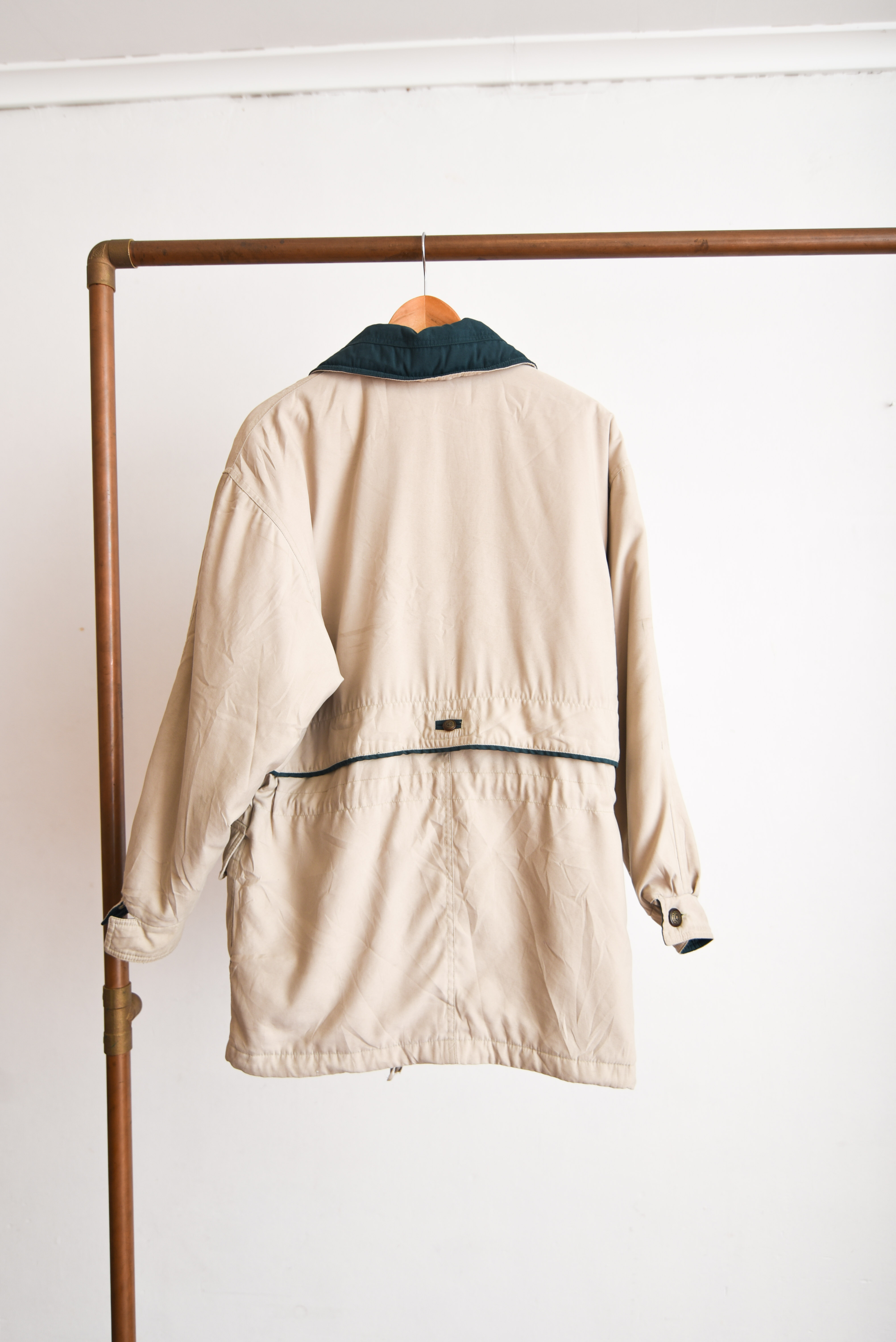 Parka beige y verde 90s