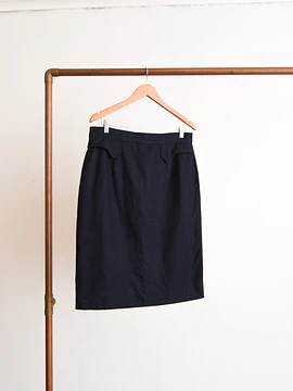 Falda lana azul navy vintage
