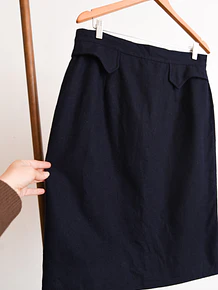 Falda lana azul navy vintage