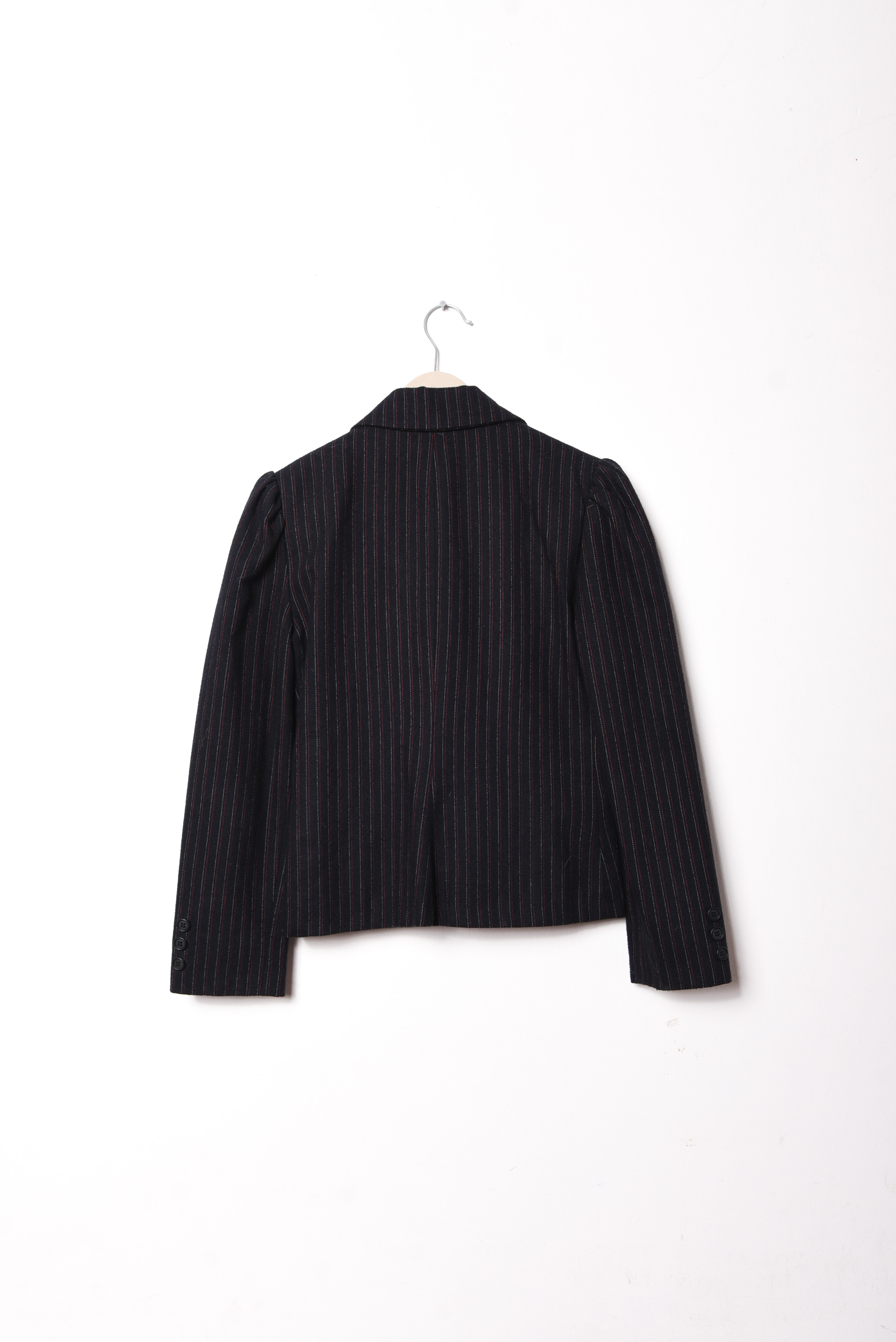 Power suit azul pinstripe vintage lana