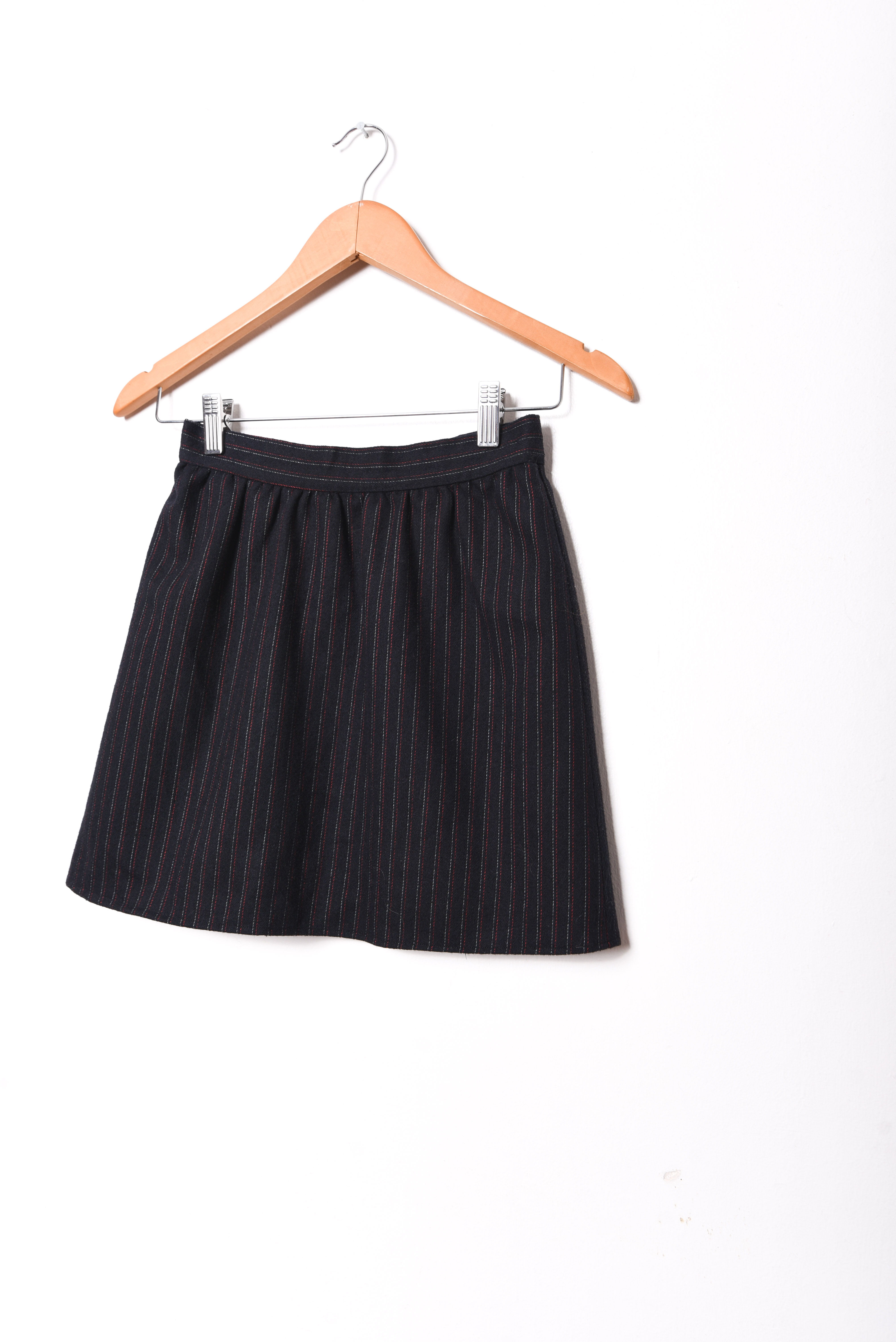 Power suit azul pinstripe vintage lana