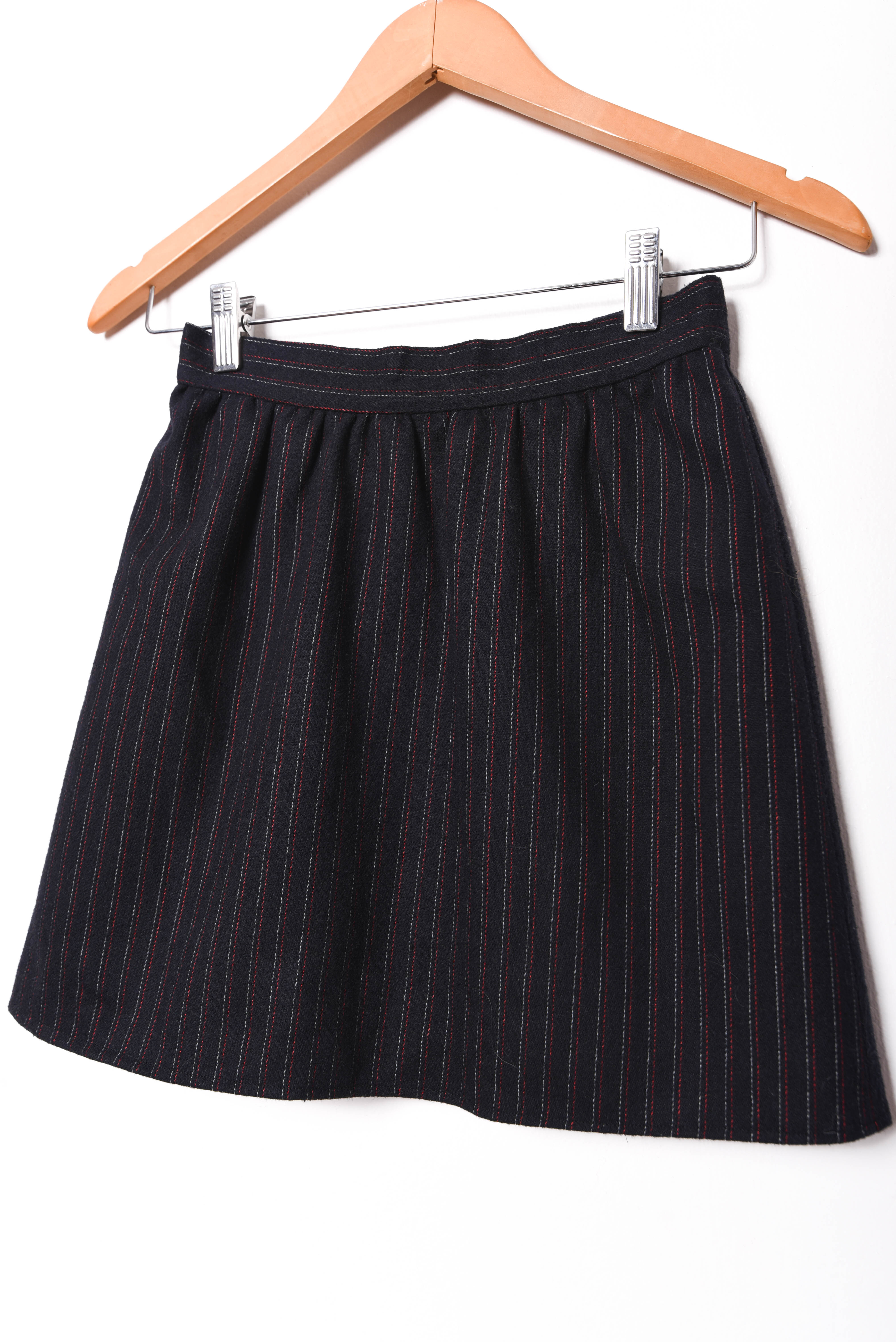 Power suit azul pinstripe vintage lana