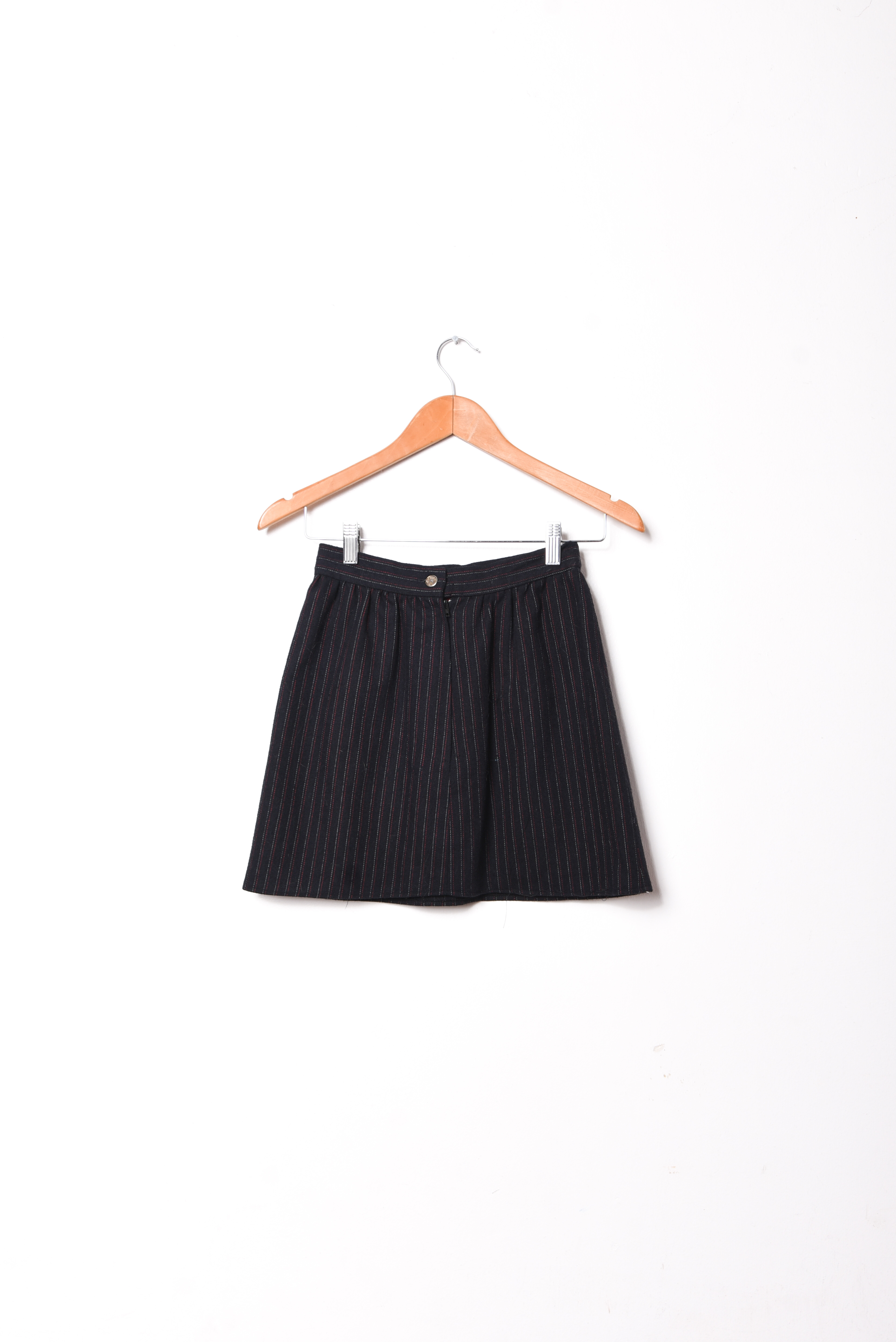 Power suit azul pinstripe vintage lana