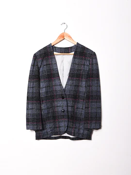 Blazer morado tartán vintage