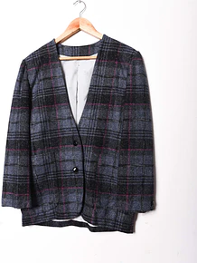Blazer morado tartán vintage