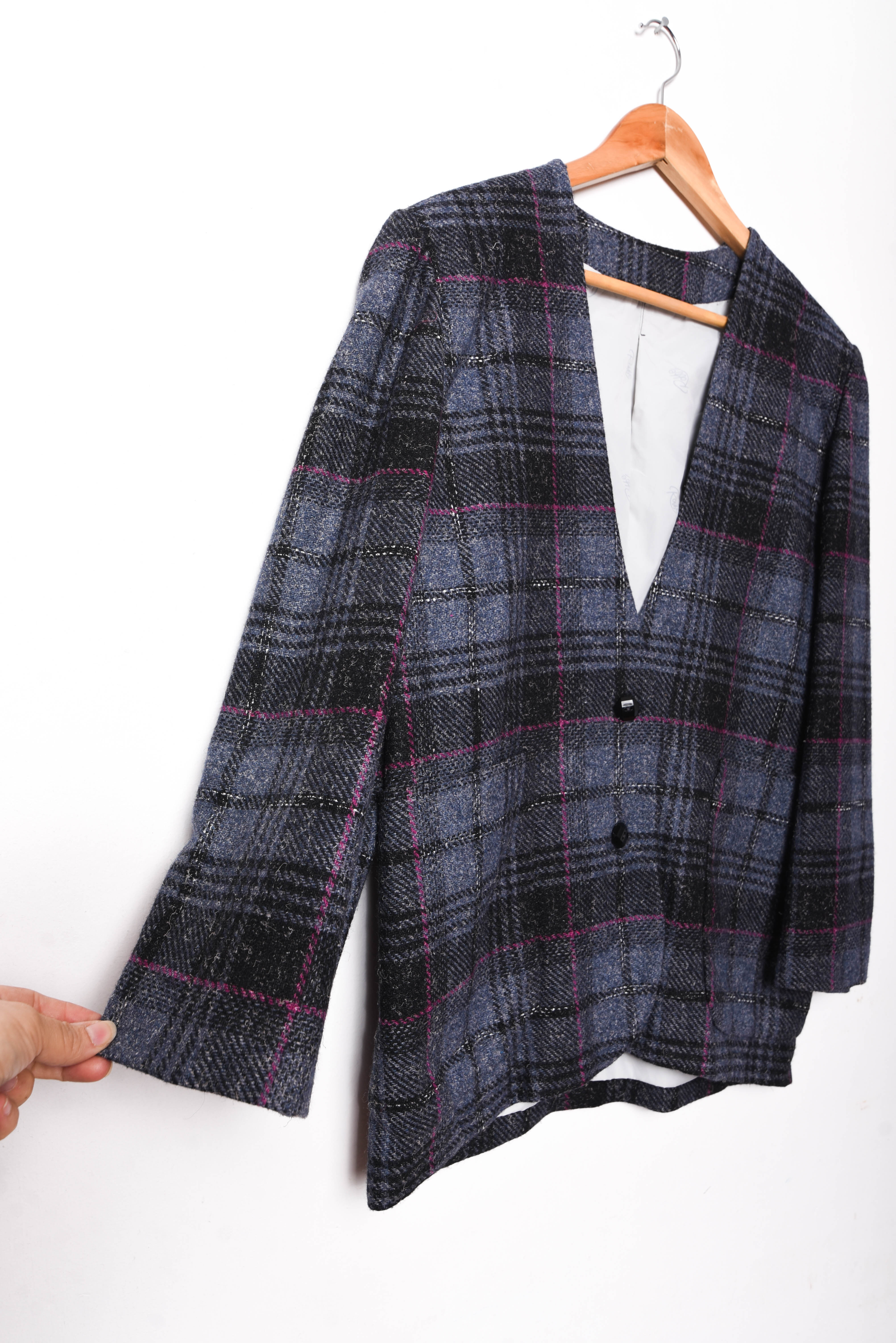 Blazer morado tartán vintage
