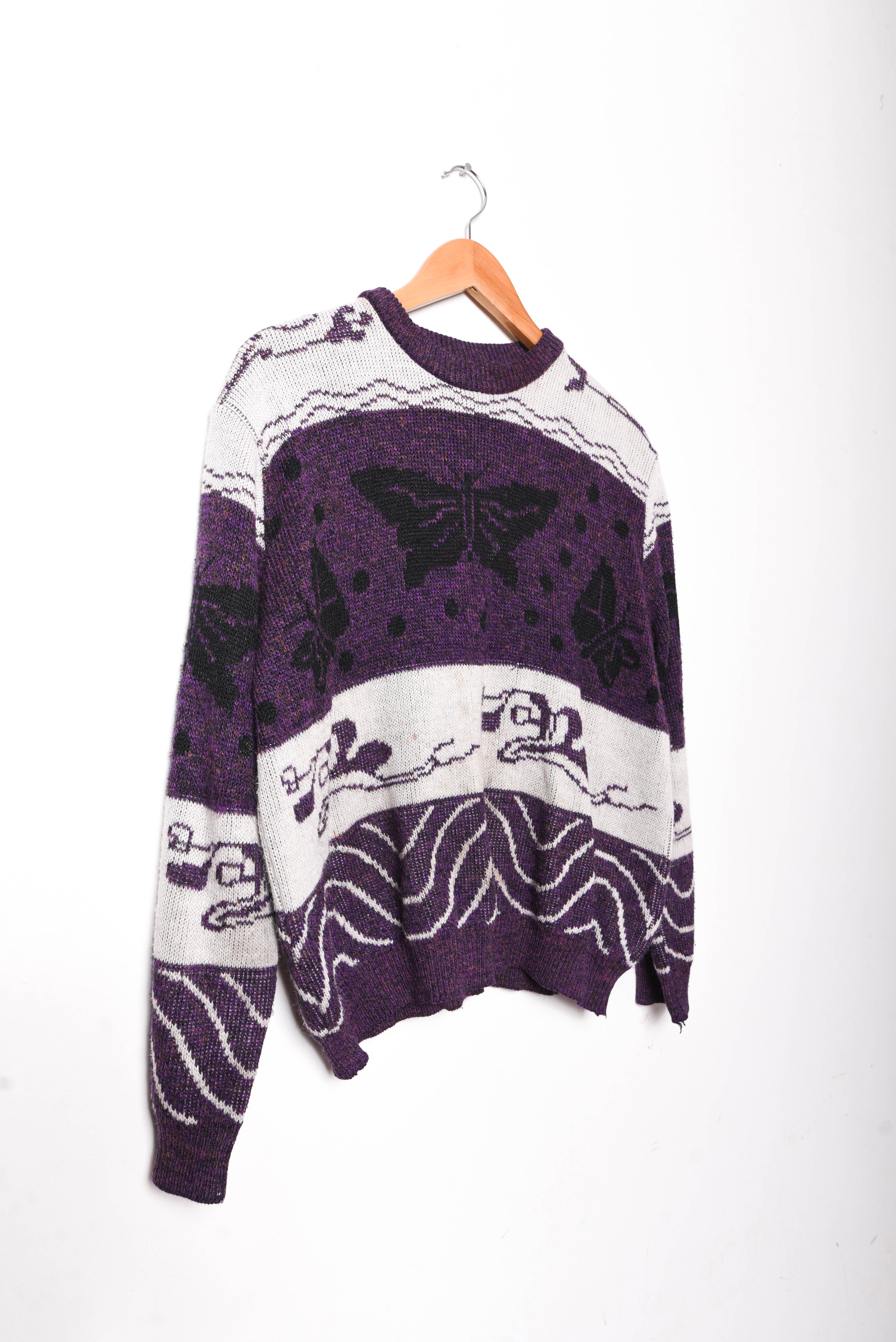 Chaleco morado vintage mariposa