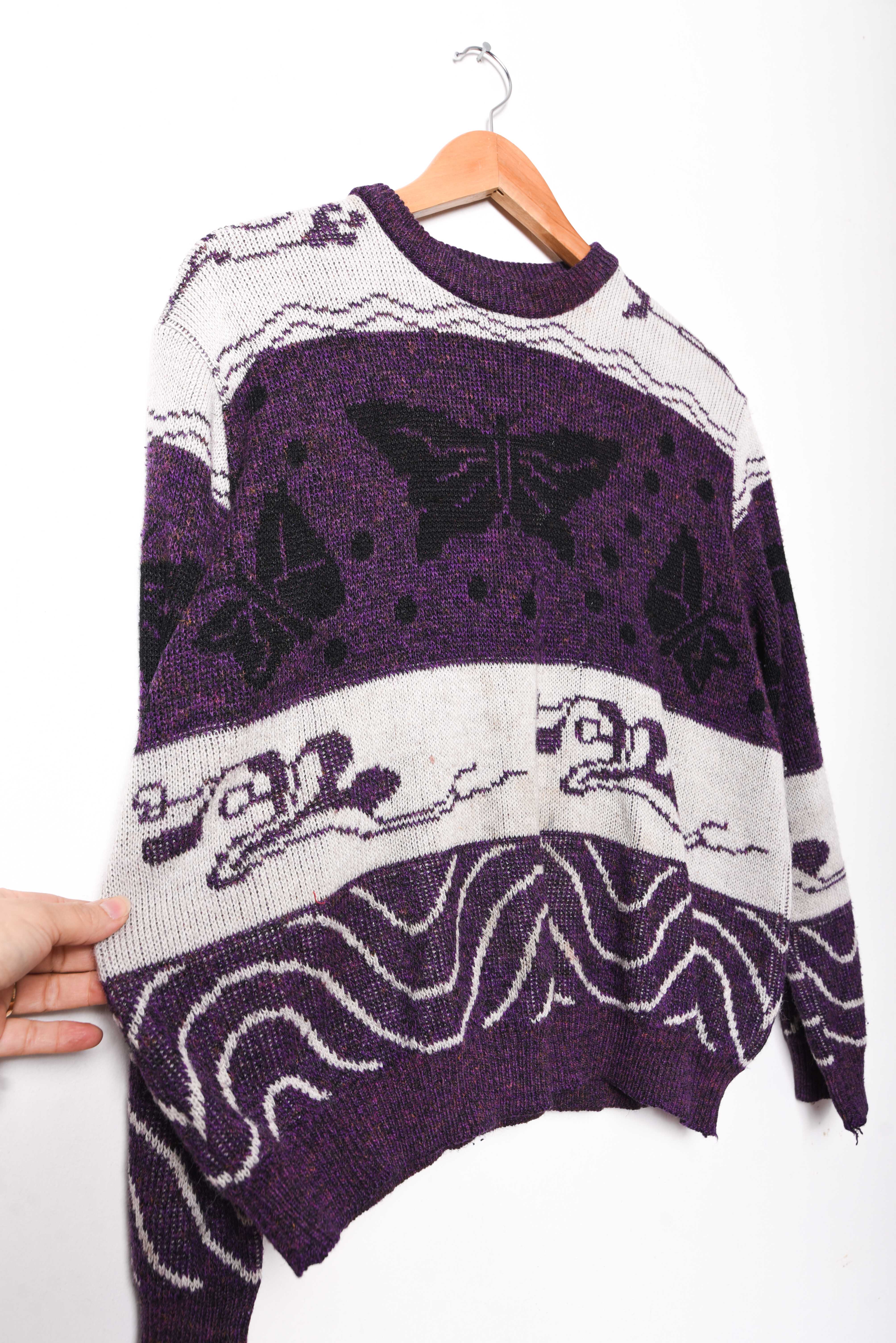 Chaleco morado vintage mariposa