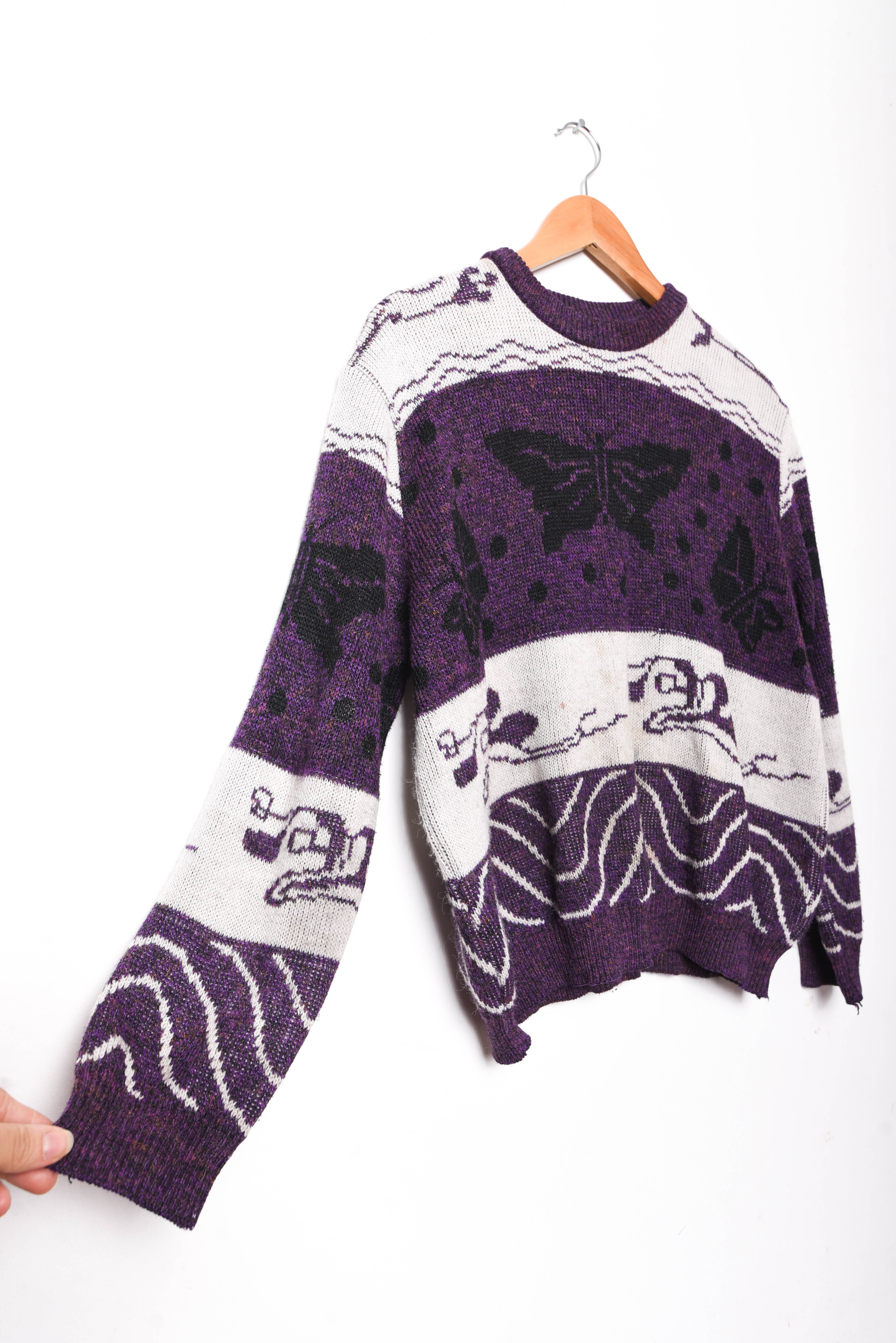 Chaleco morado vintage mariposa